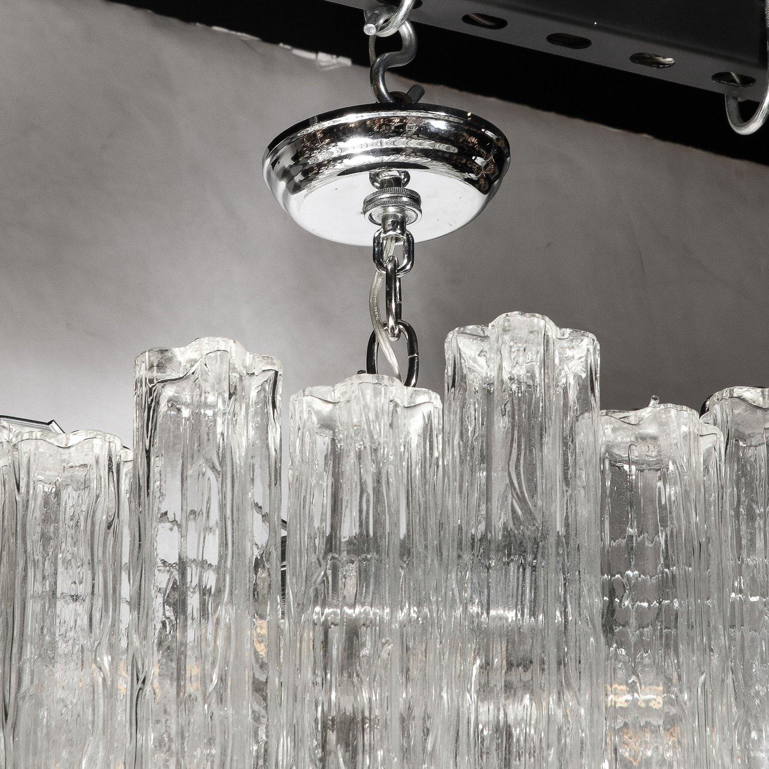 Vetro di Murano Lampadario Tronchi modernista in vetro di Murano trasparente soffiato a mano in vendita