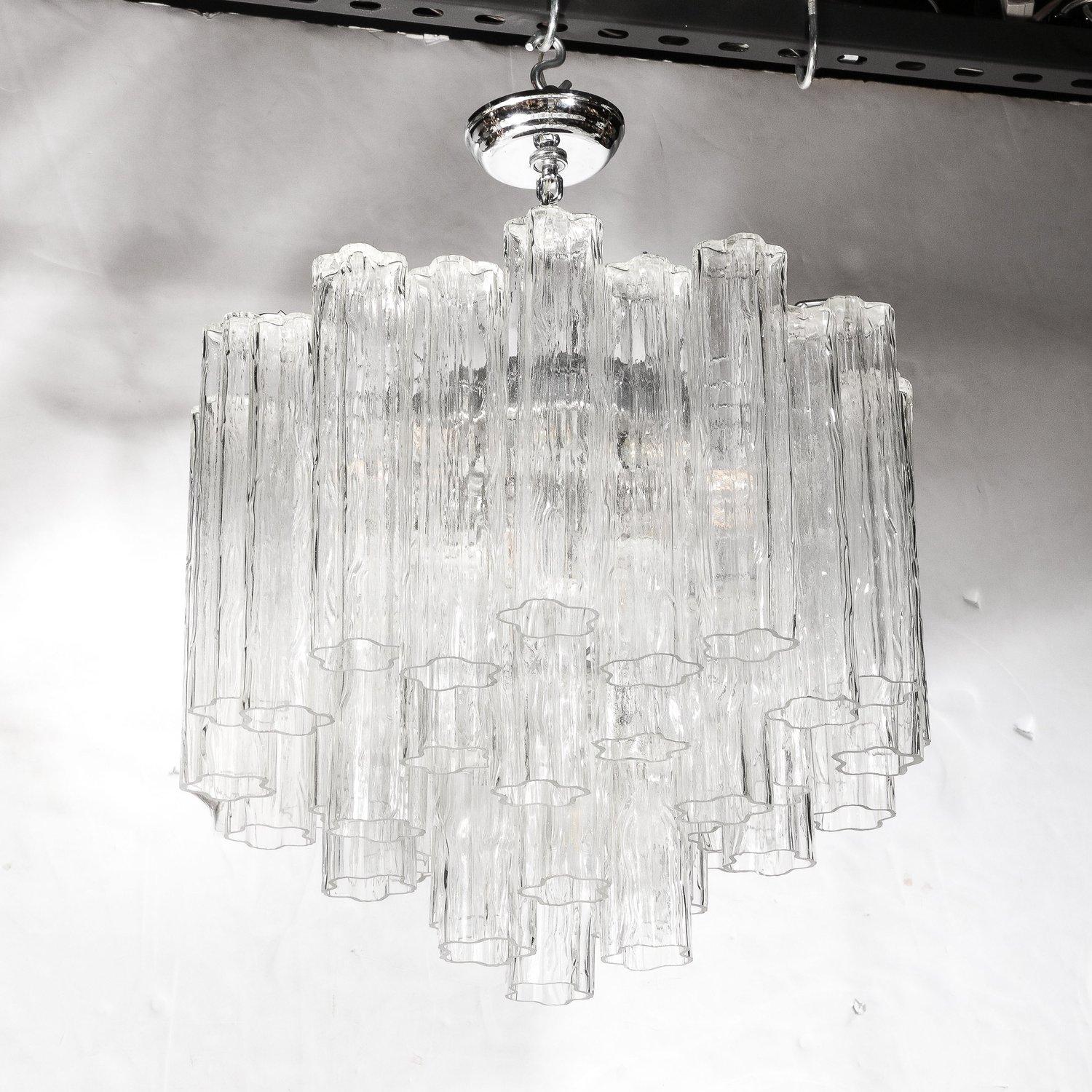 Lampadario Tronchi modernista in vetro di Murano trasparente soffiato a mano in vendita 1