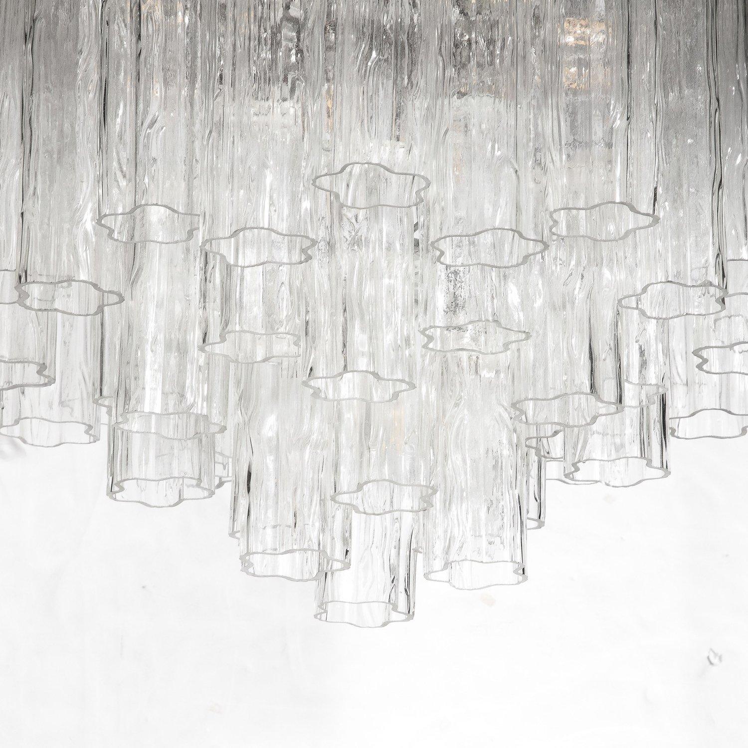 Lampadario Tronchi modernista in vetro di Murano trasparente soffiato a mano in vendita 2