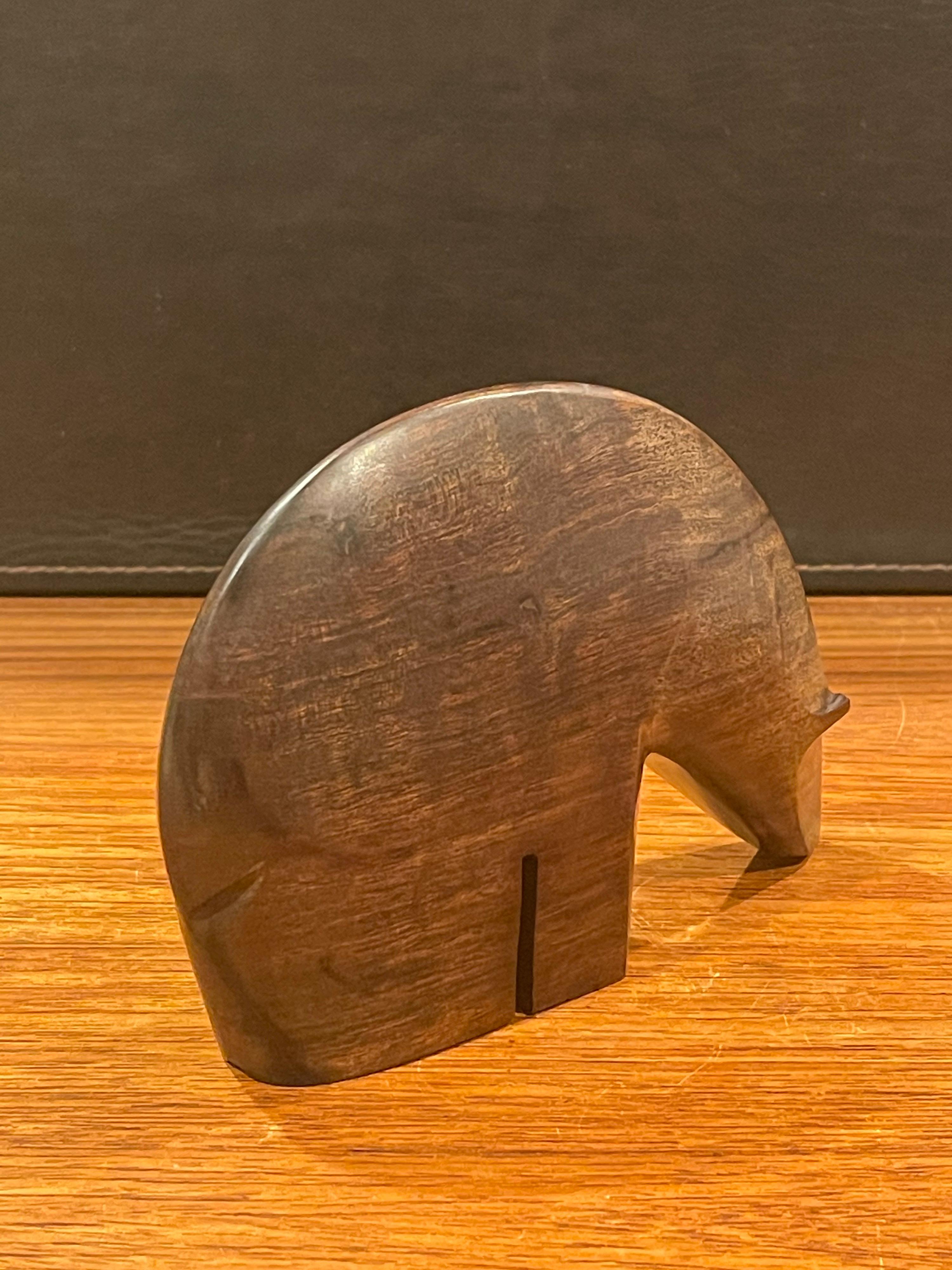 Danish Modernist Hand Carved Rosewood Polar Bear Sculpture in the Style of Tjomsland For Sale