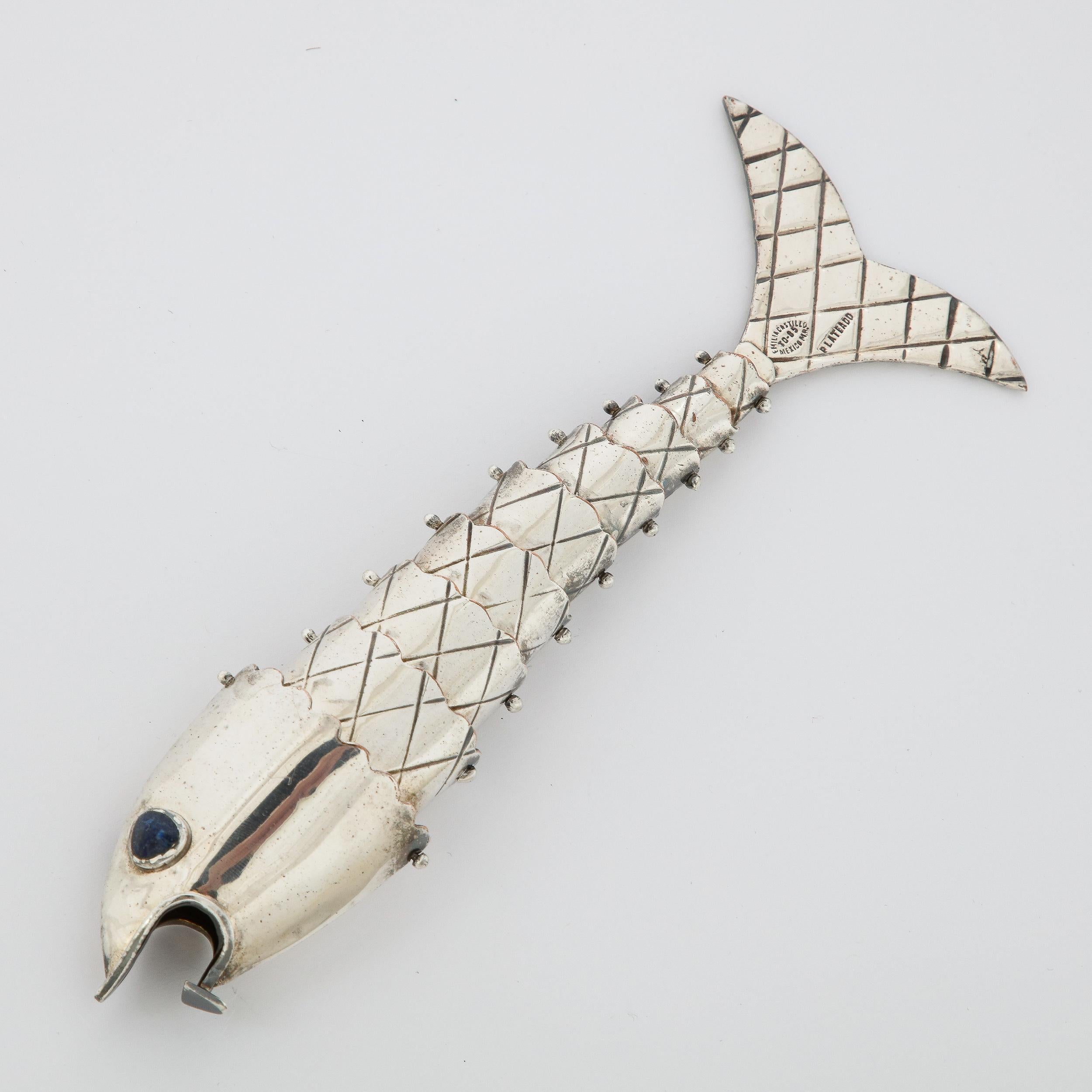 Modernist Hand Crafted Silver Plate Fish Bottle Opener by Emilia Castillo 2