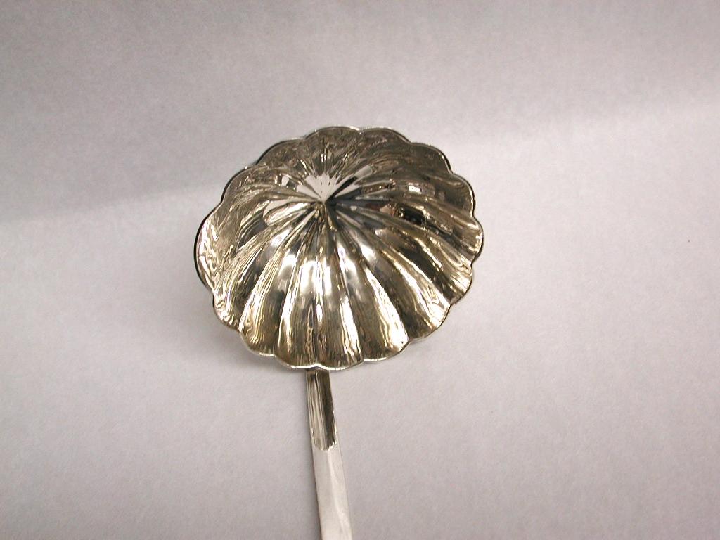 English Modernist Hand Hammered Arts & Crafts Silver Ladle Millennium Hallmark Date 2000 For Sale