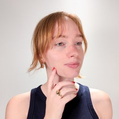 Modernist Hand Made 18K Gold & Gem-Set Figural Cicada / Insect Ring