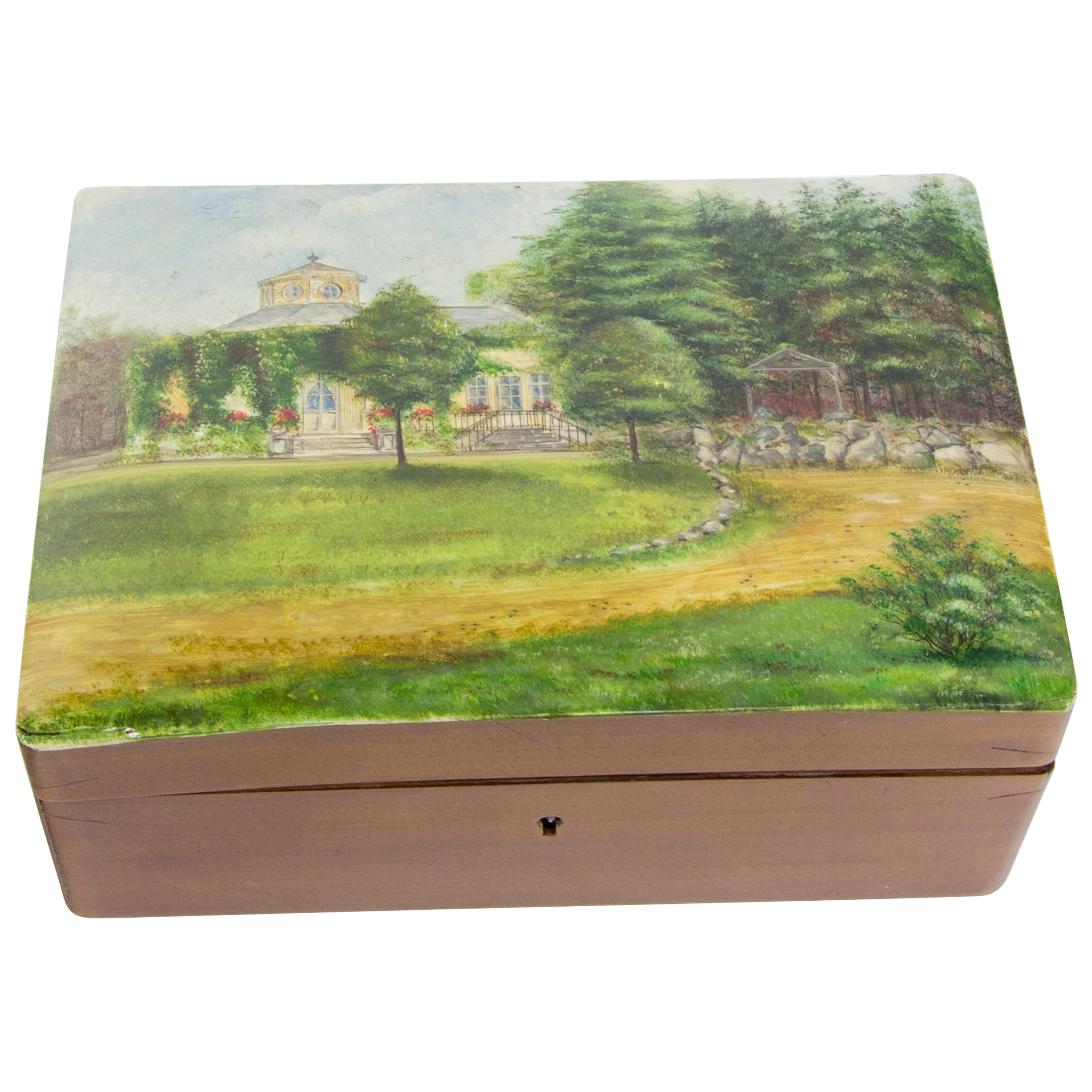 Hand-Painted Wood Box, circa 1930s