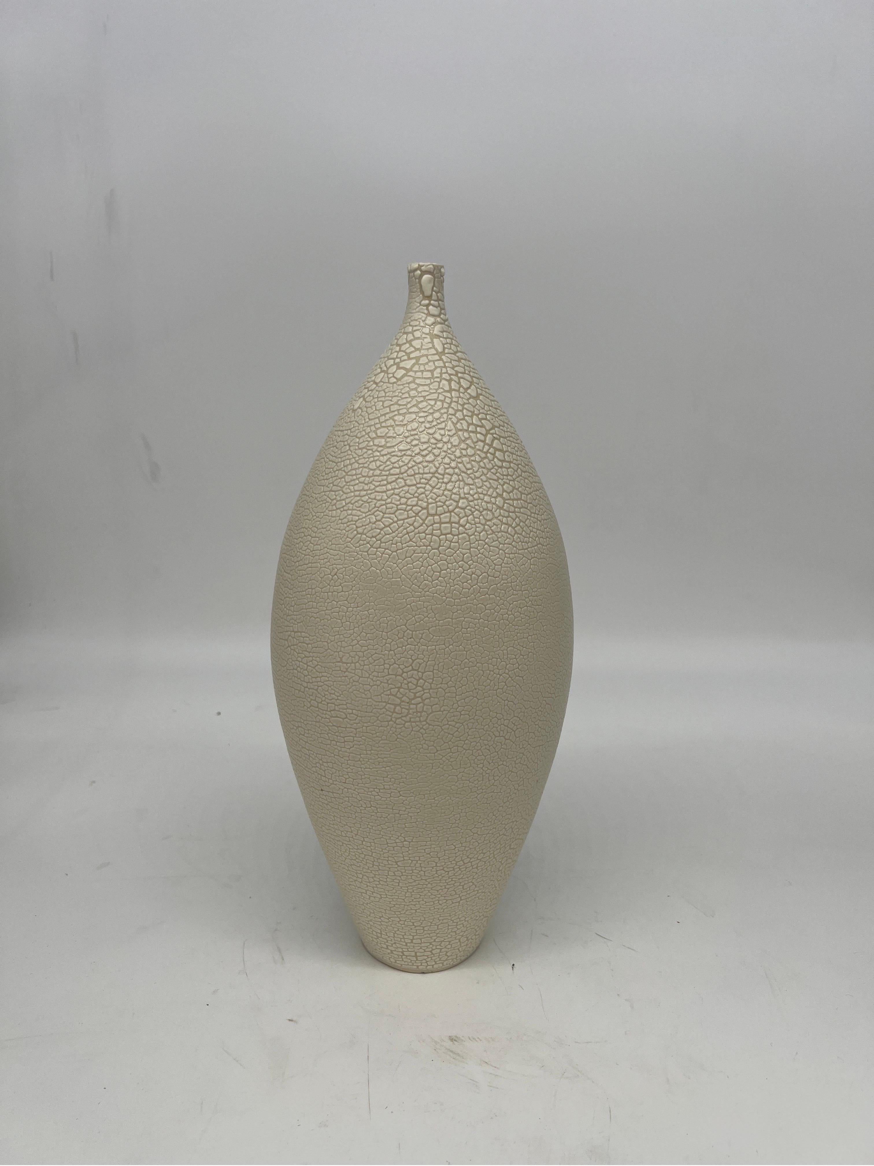 American Modernist Hand Thrown Japanese Inspired Ceramic Vase For Sale