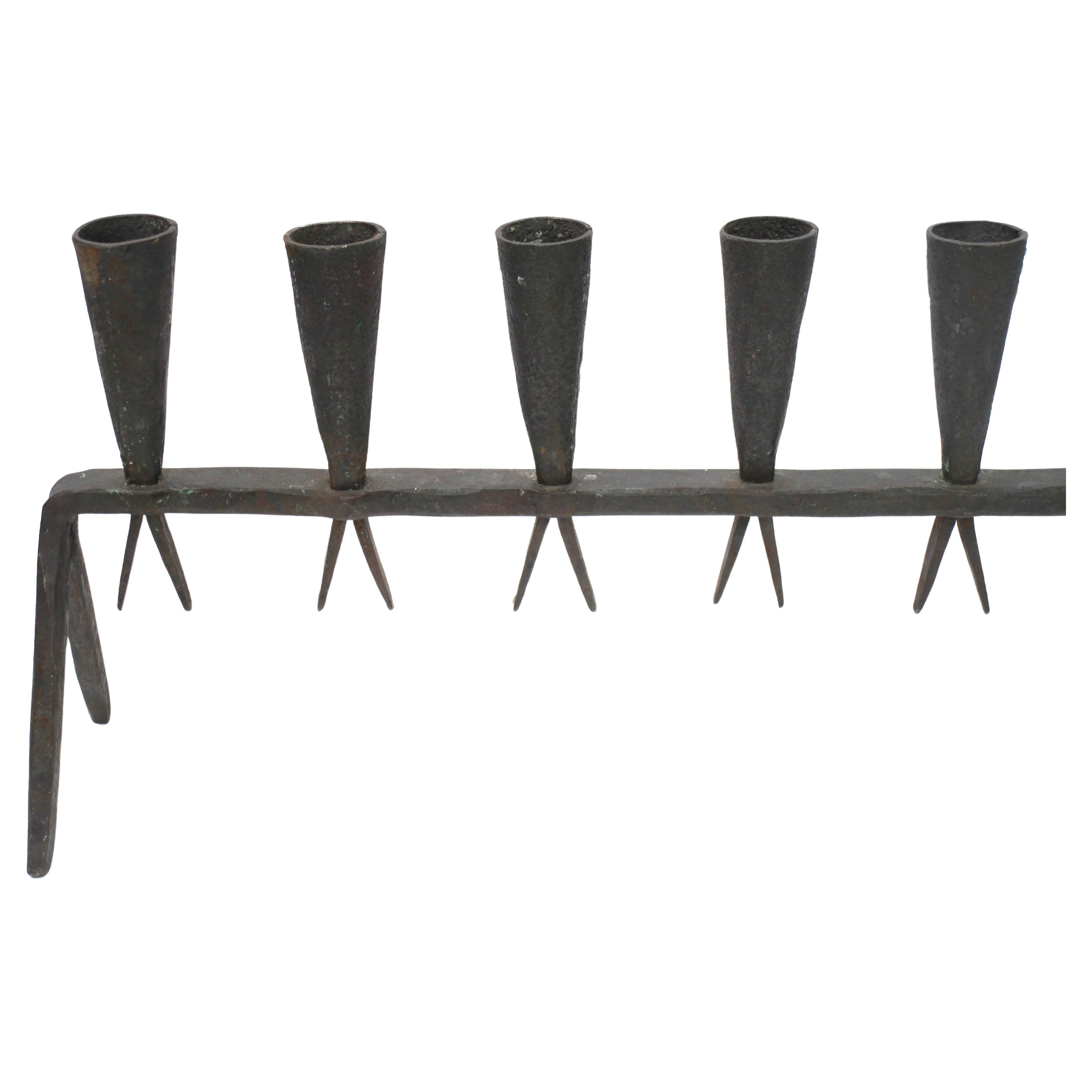 Brutalist Modernist Iron Menorah