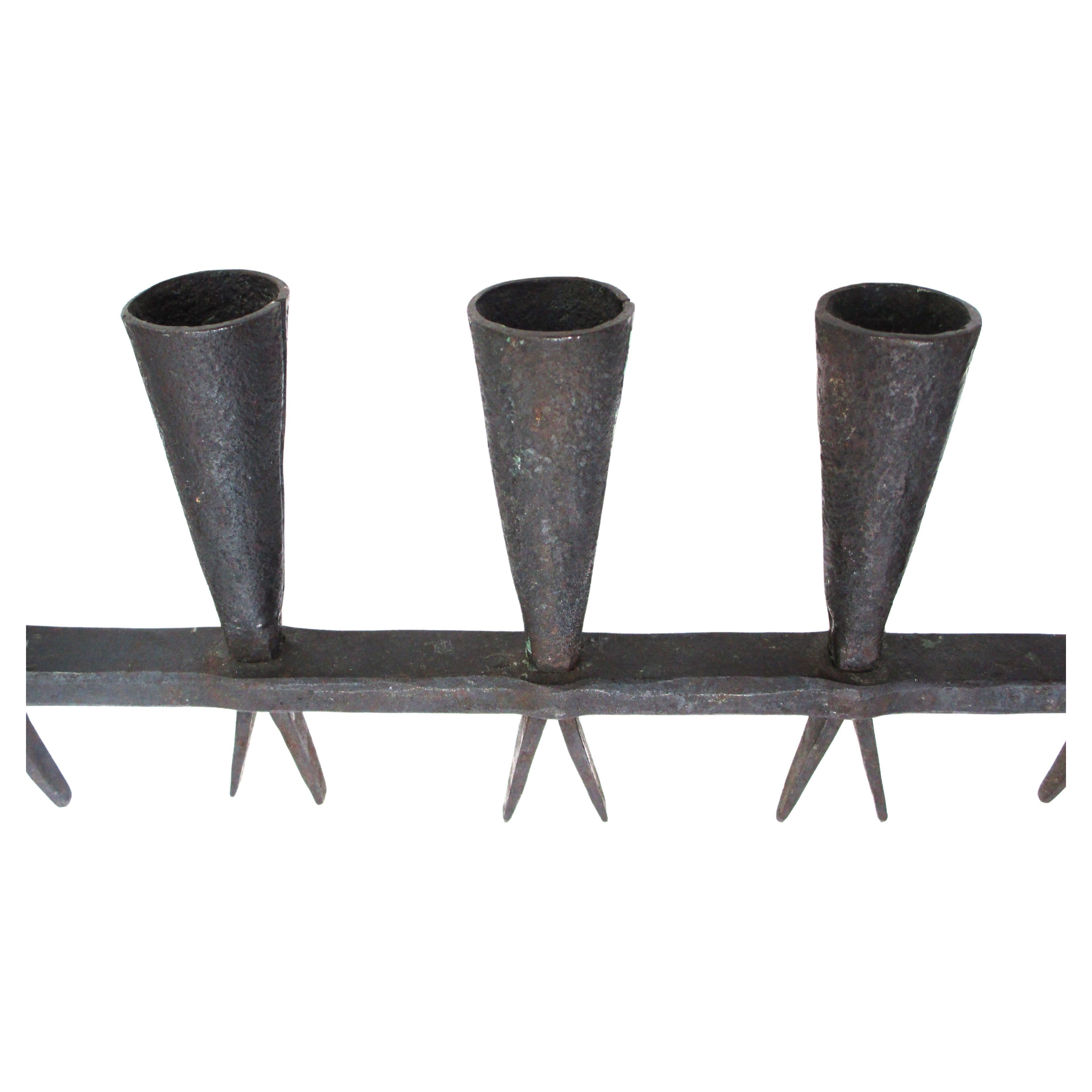 American Modernist Iron Menorah