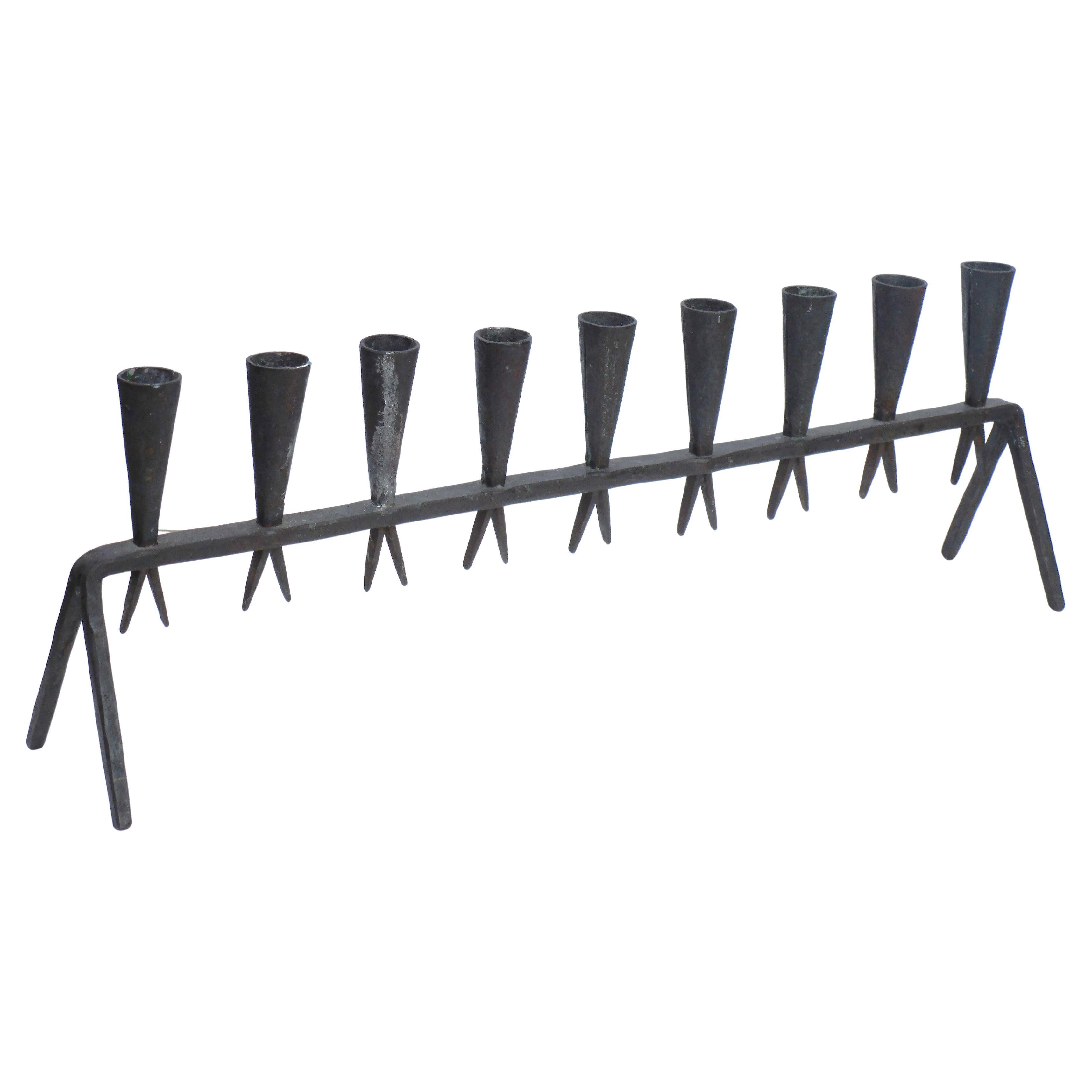 Modernist Iron Menorah 2