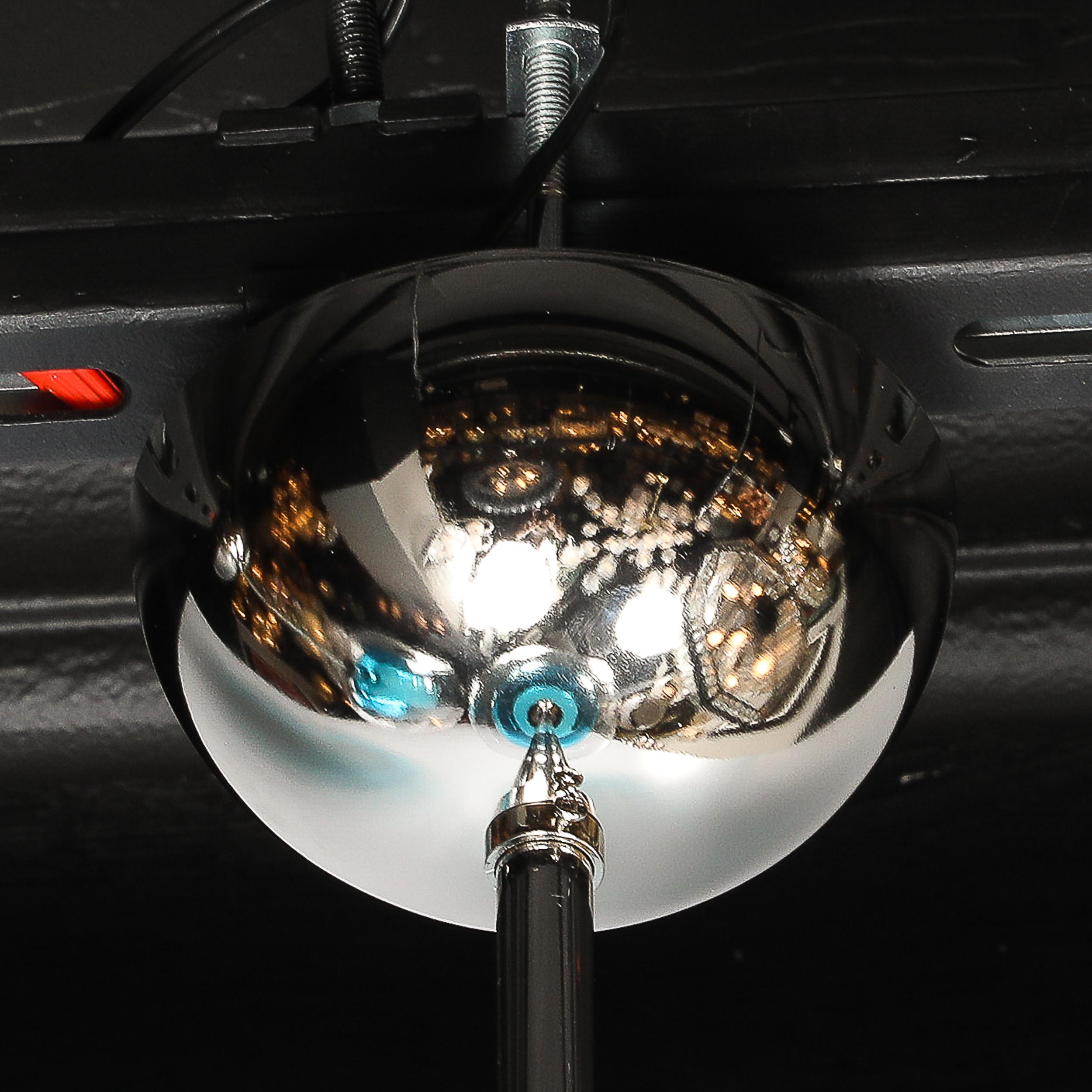Lampadari a sospensione modernisti in vetro di Murano soffiato a mano a 3 livelli a forma di cupola blu misto in vendita 5