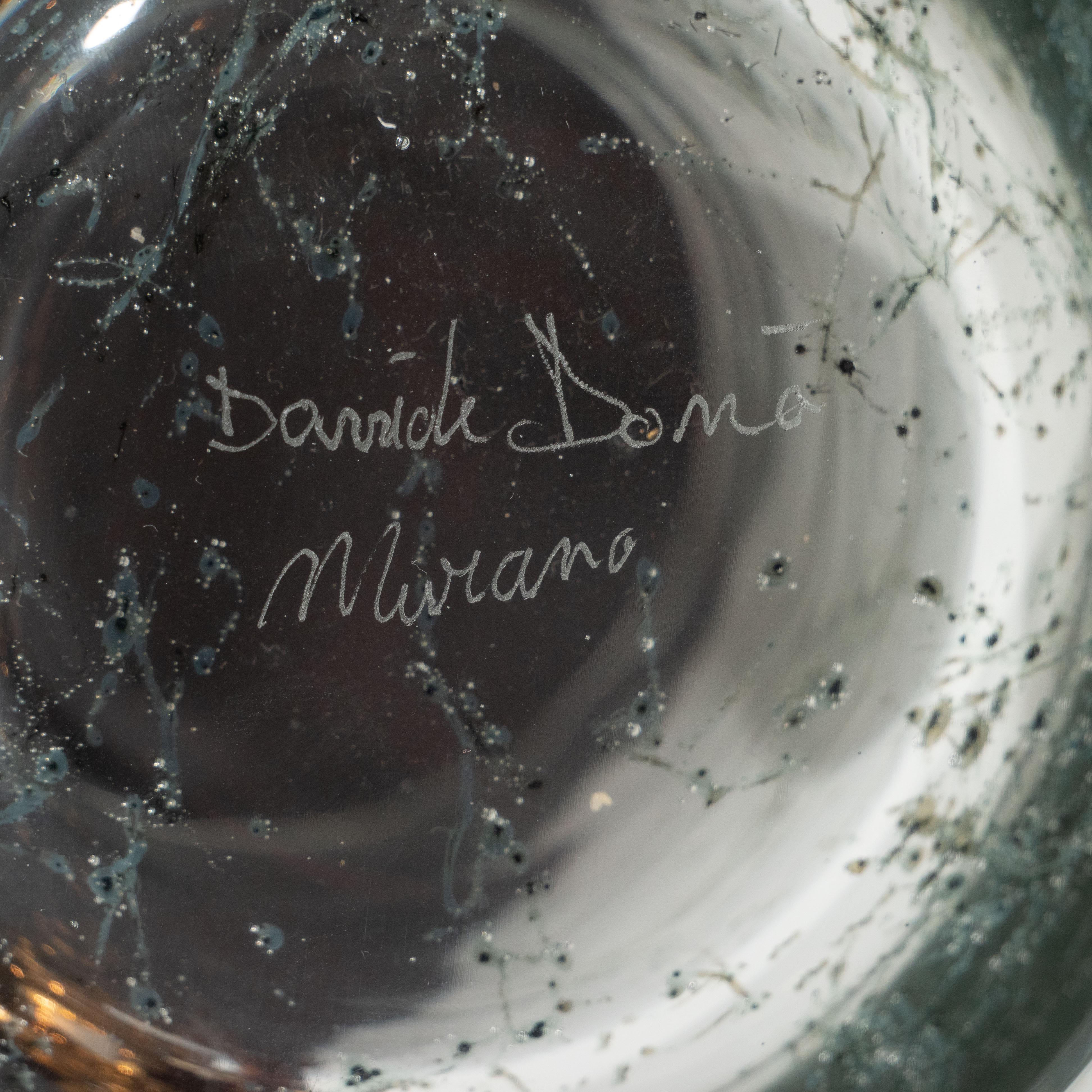 Modernist Handblown Murano Glass Vase with Sage Expressionist Detailing (21. Jahrhundert und zeitgenössisch)
