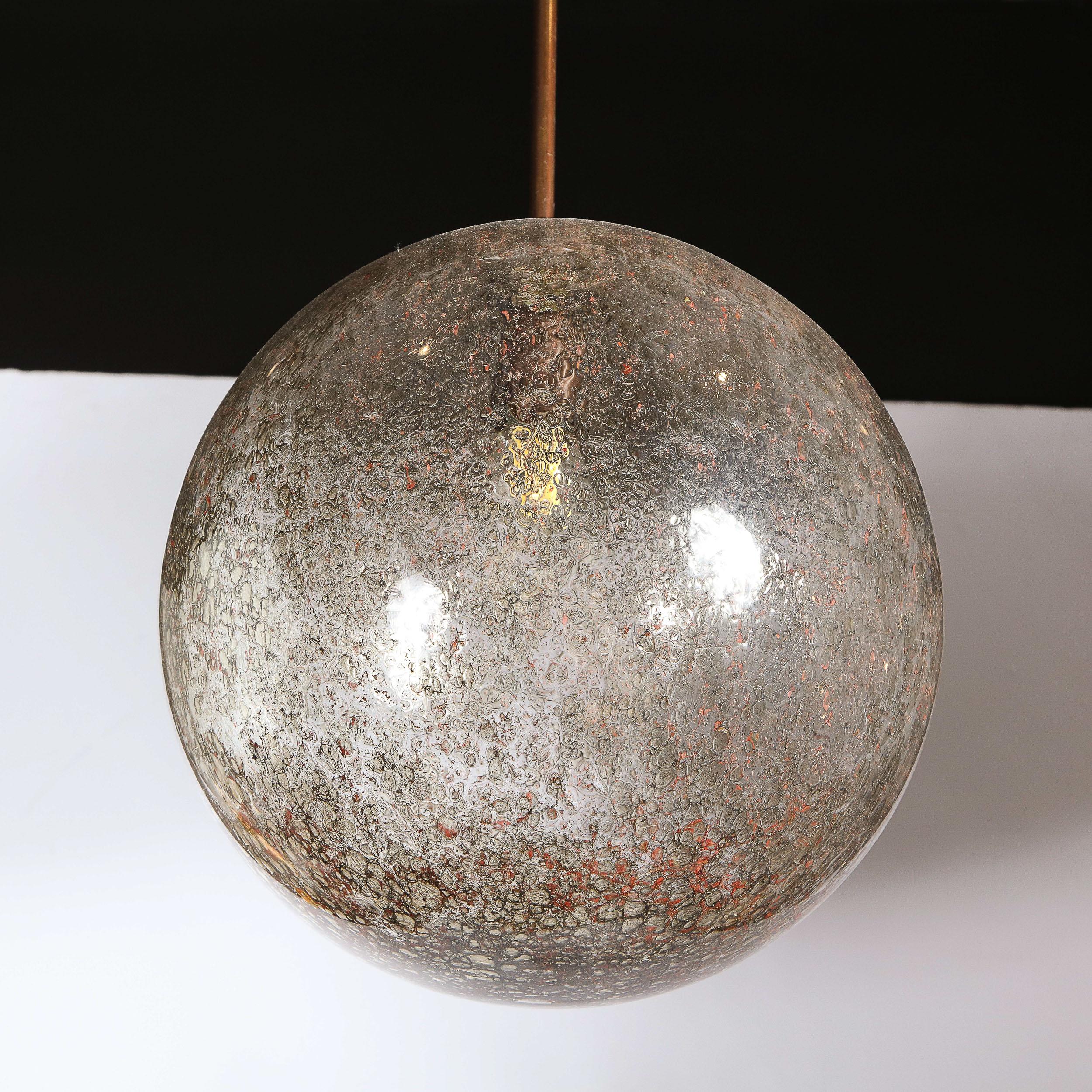 Modernist Handblown Murano Pendant with Oil Rubbed Bronze Fittings In New Condition For Sale In New York, NY