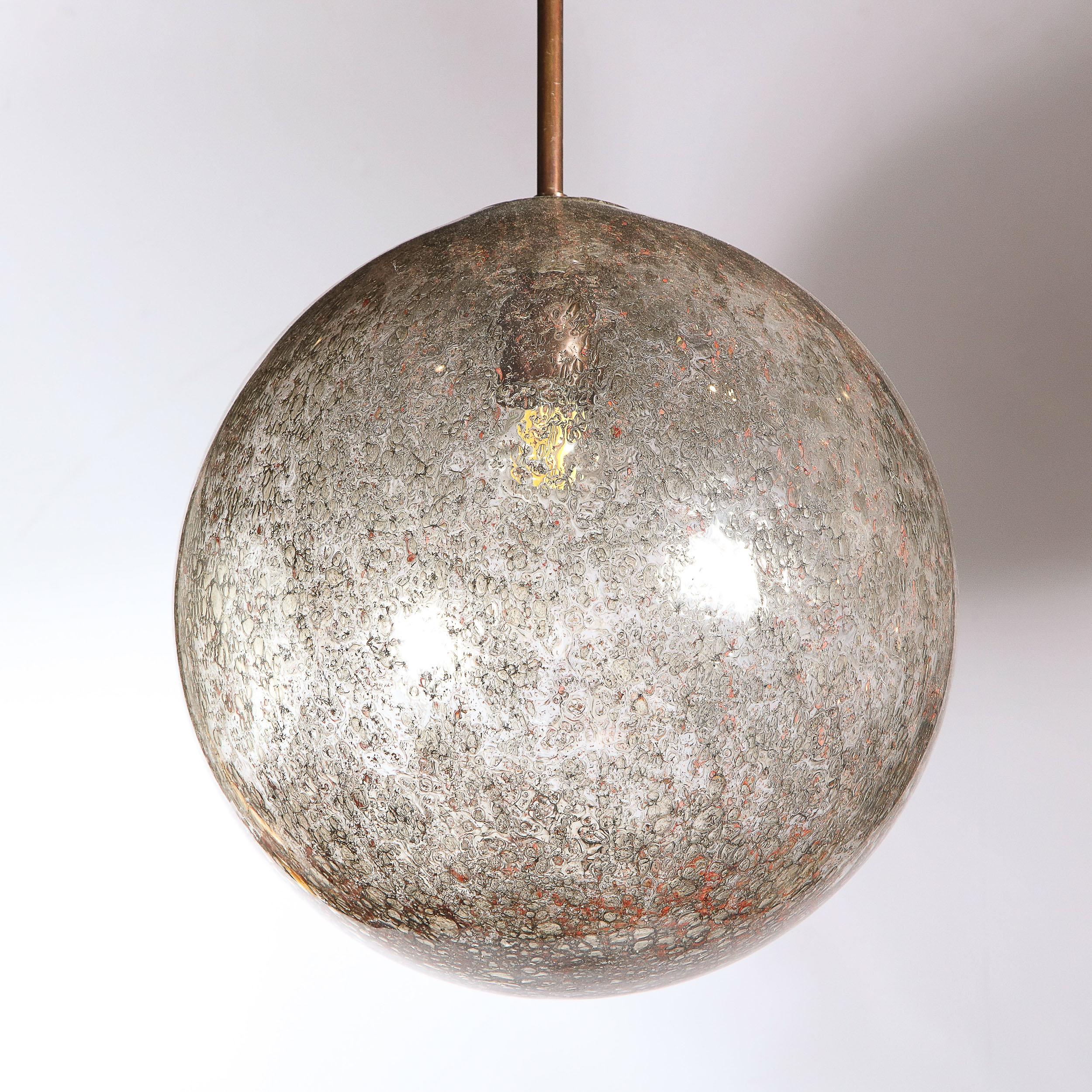Modernist Handblown Murano Pendant with Oil Rubbed Bronze Fittings For Sale 2