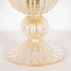 Modernist Handblown Murano Translucent Glass Uplights w/ 24kt Yellow Gold Flecks