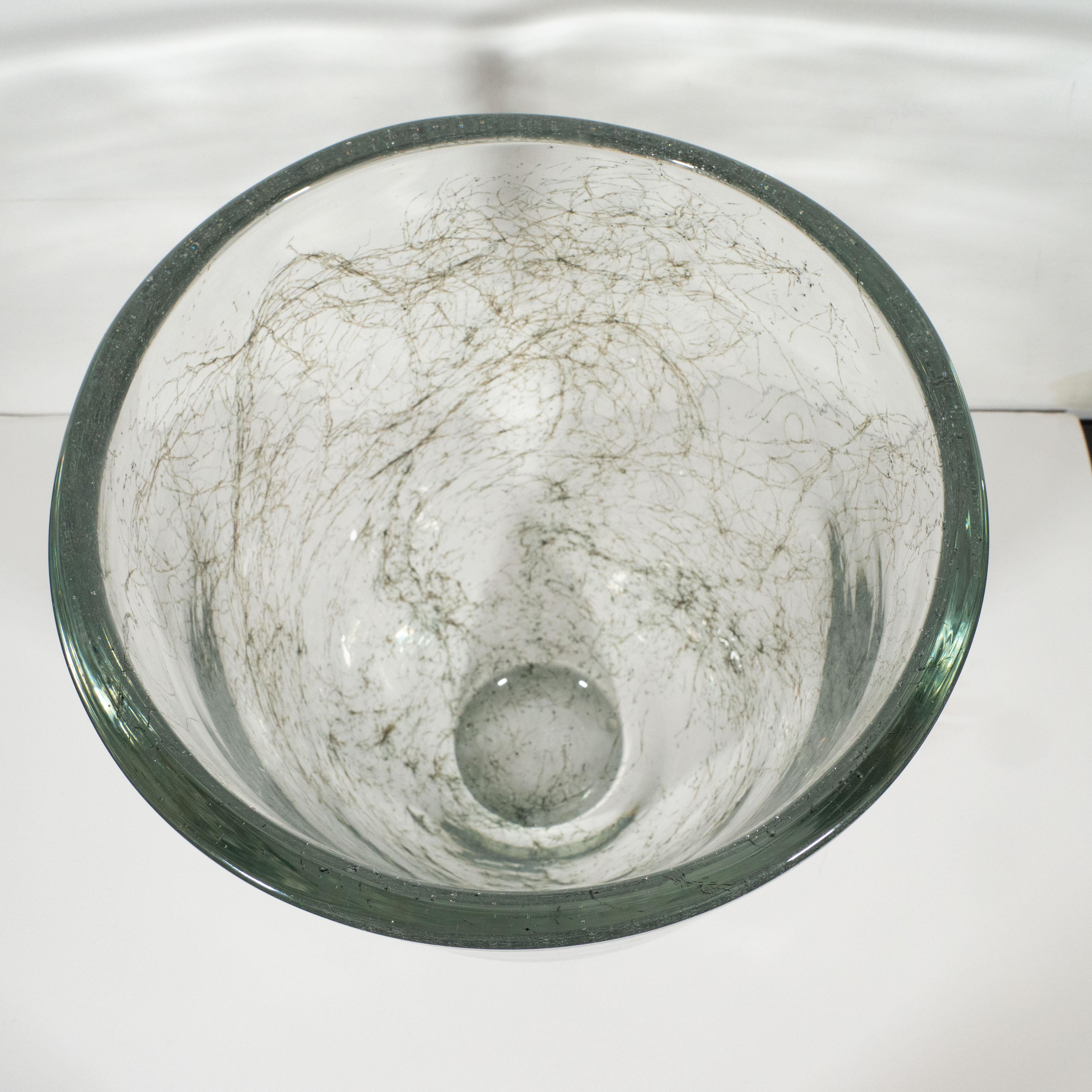Modernist Handblown Murano Translucent Glass Vase with Expressionist Detailing 1