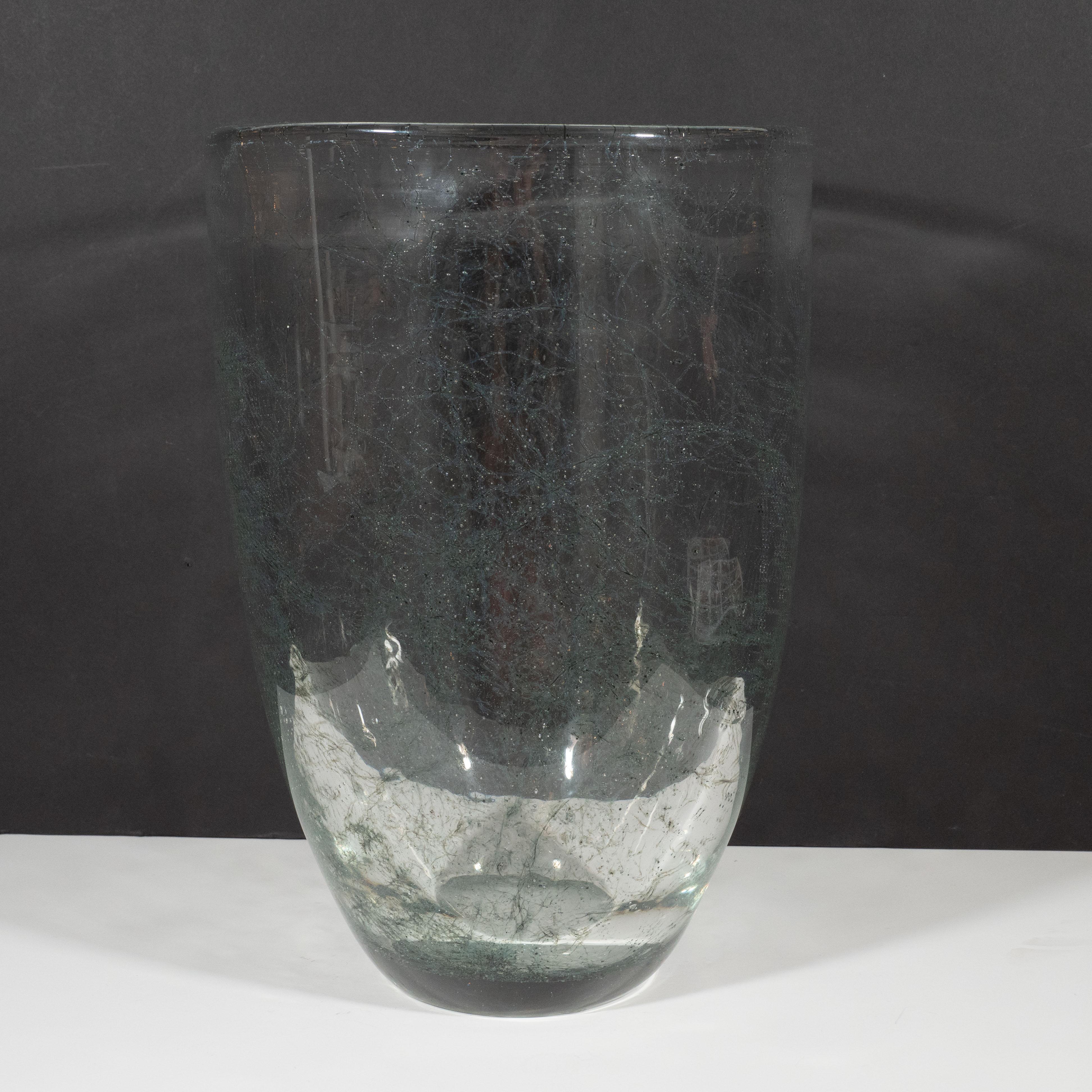 Modernist Handblown Murano Translucent Glass Vase with Expressionist Detailing 2