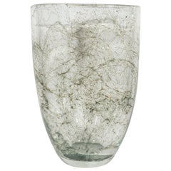 Modernist Handblown Murano Translucent Glass Vase with Expressionist Detailing