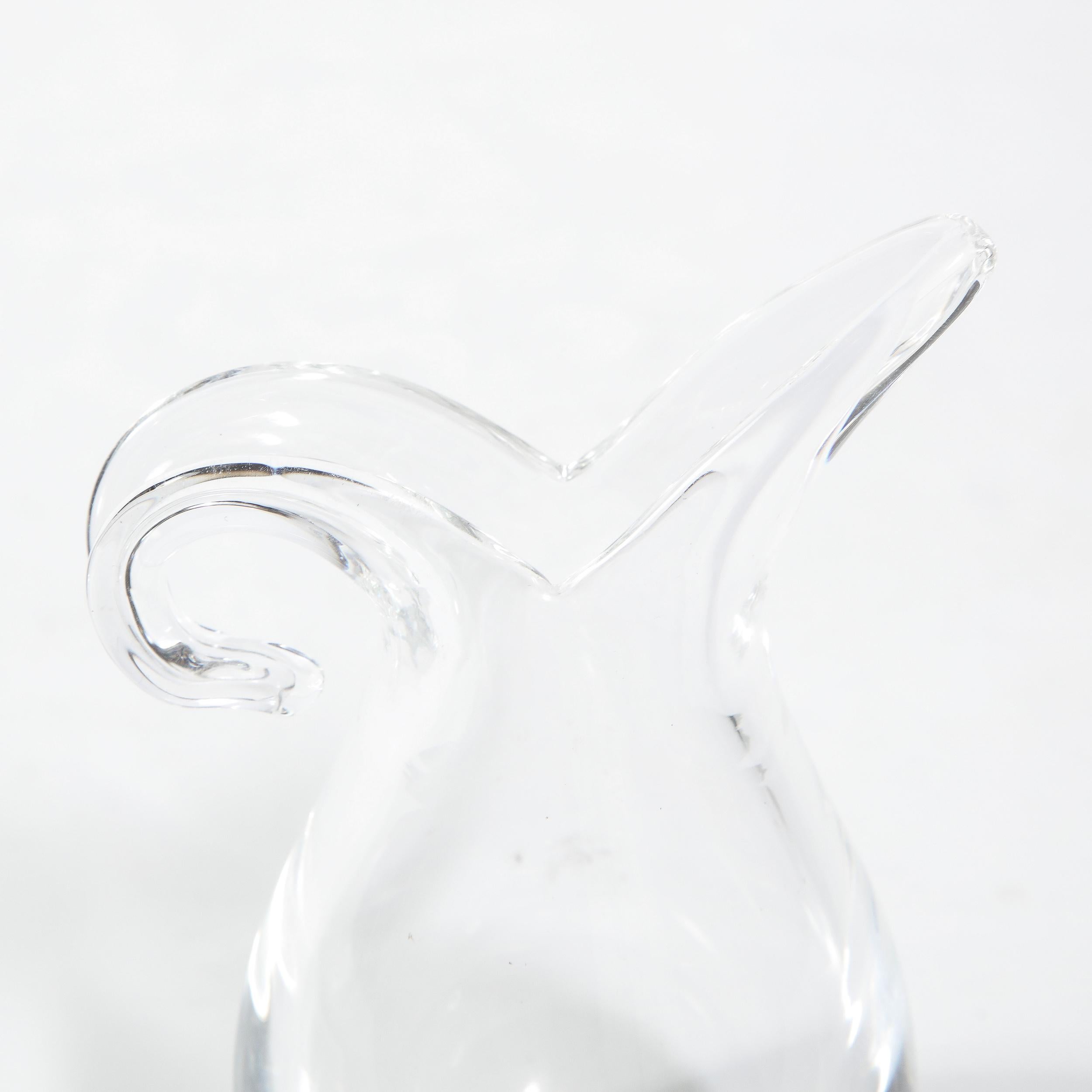 Modernist Hand Blown Translucent Glass Teardrop Vase by Steuben 5