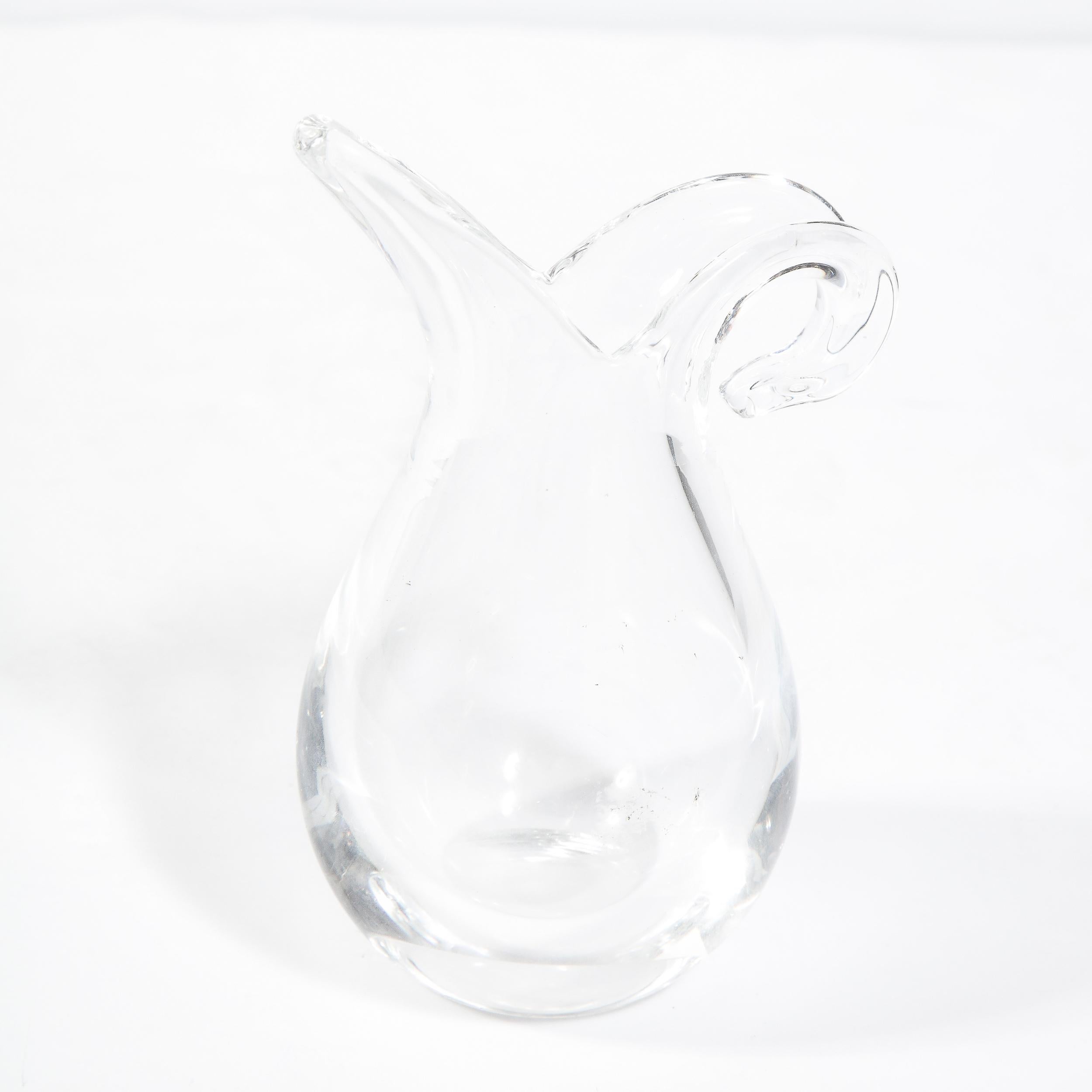20th Century Modernist Hand Blown Translucent Glass Teardrop Vase by Steuben