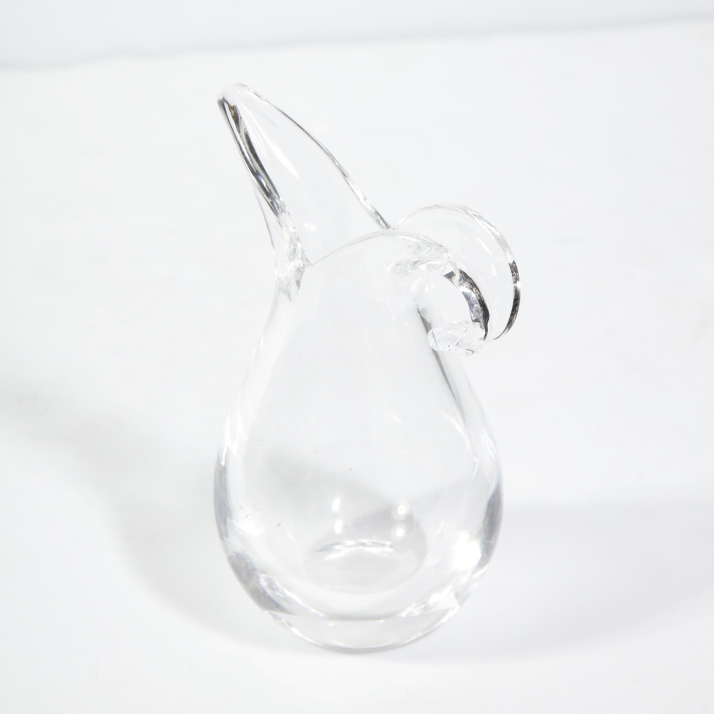 Modernist Hand Blown Translucent Glass Teardrop Vase by Steuben 2