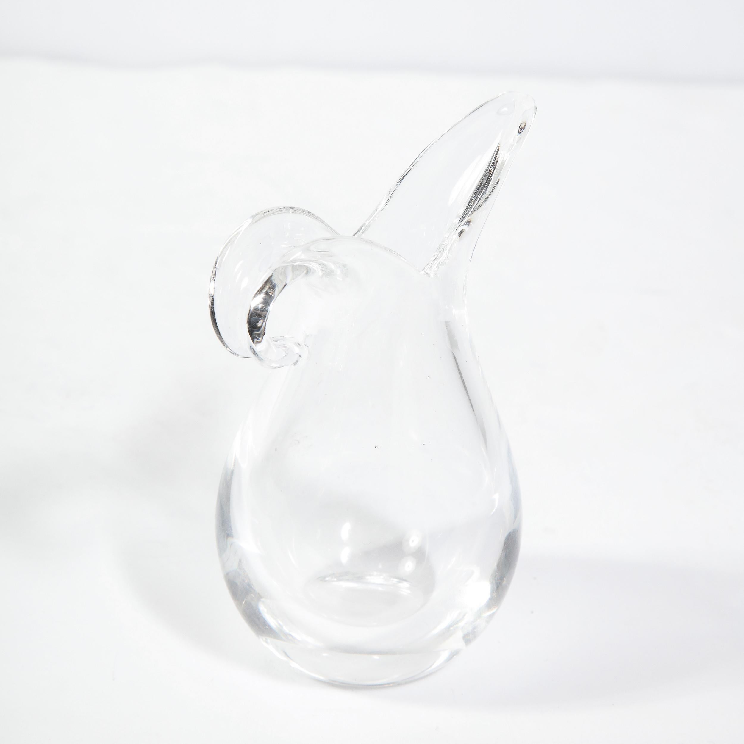 Modernist Hand Blown Translucent Glass Teardrop Vase by Steuben 3