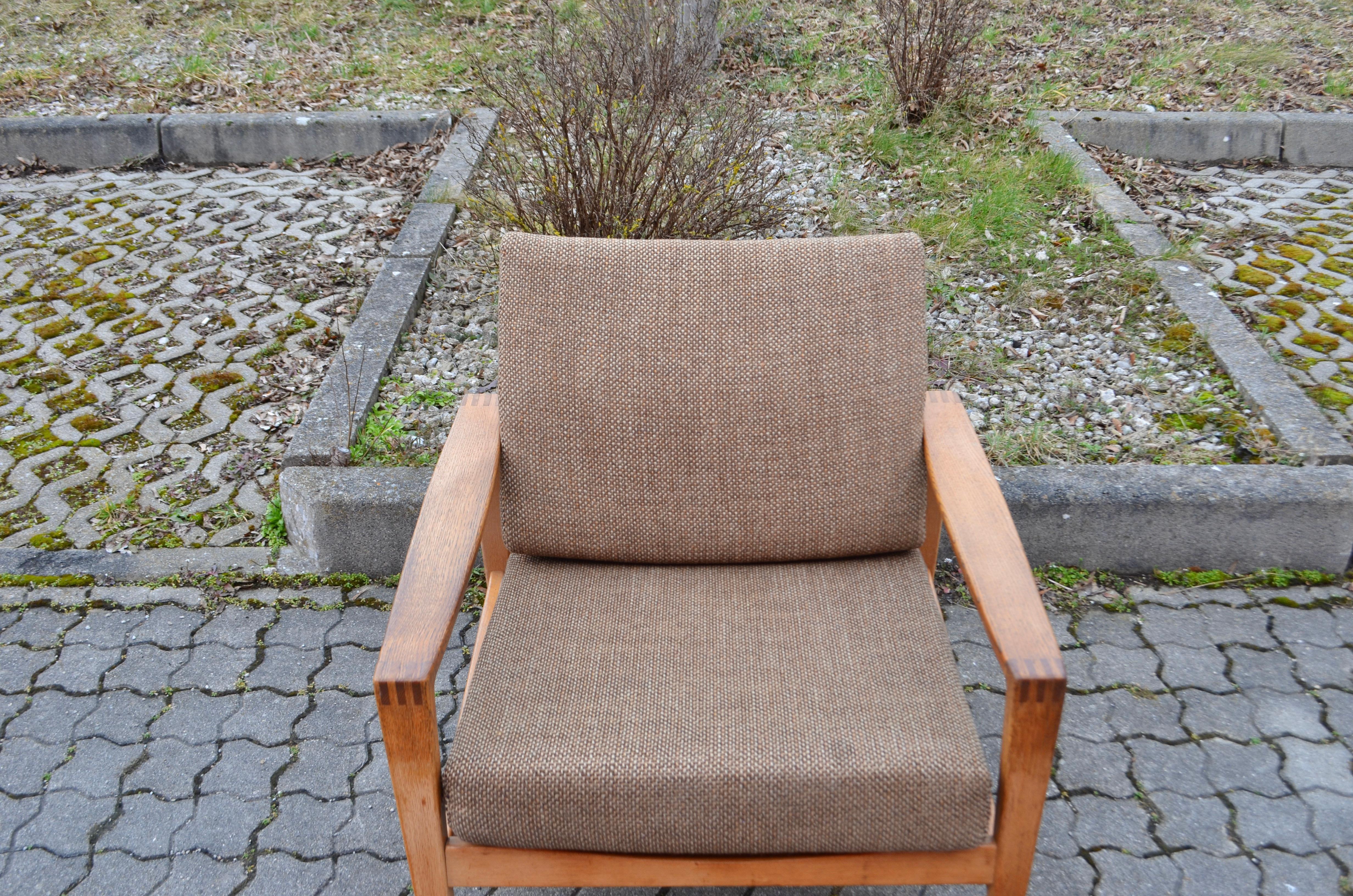 Modernist Hartmut Lohmeyer Oak Easy Lounge Chair for Wilkhahn Midcentury In Good Condition For Sale In Munich, Bavaria