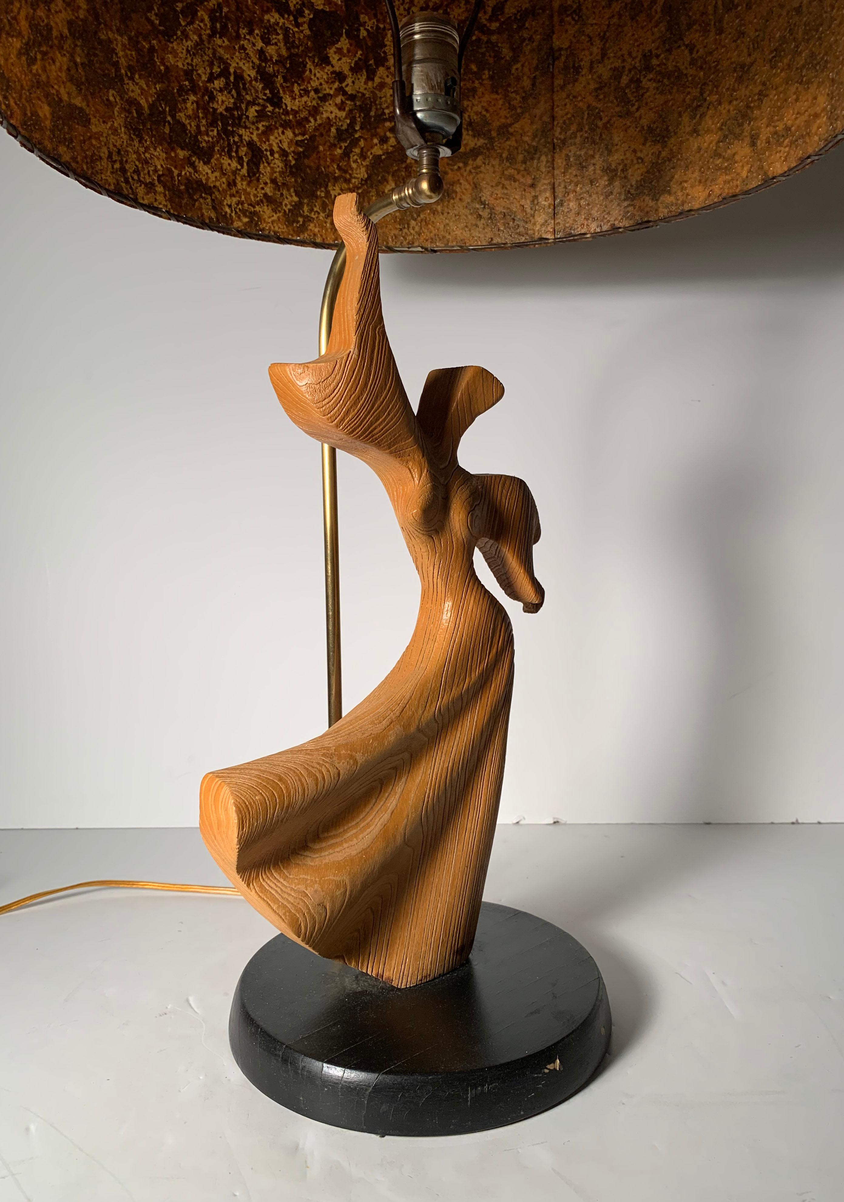 Wood Modernist Heifetz Dancer Table Lamp