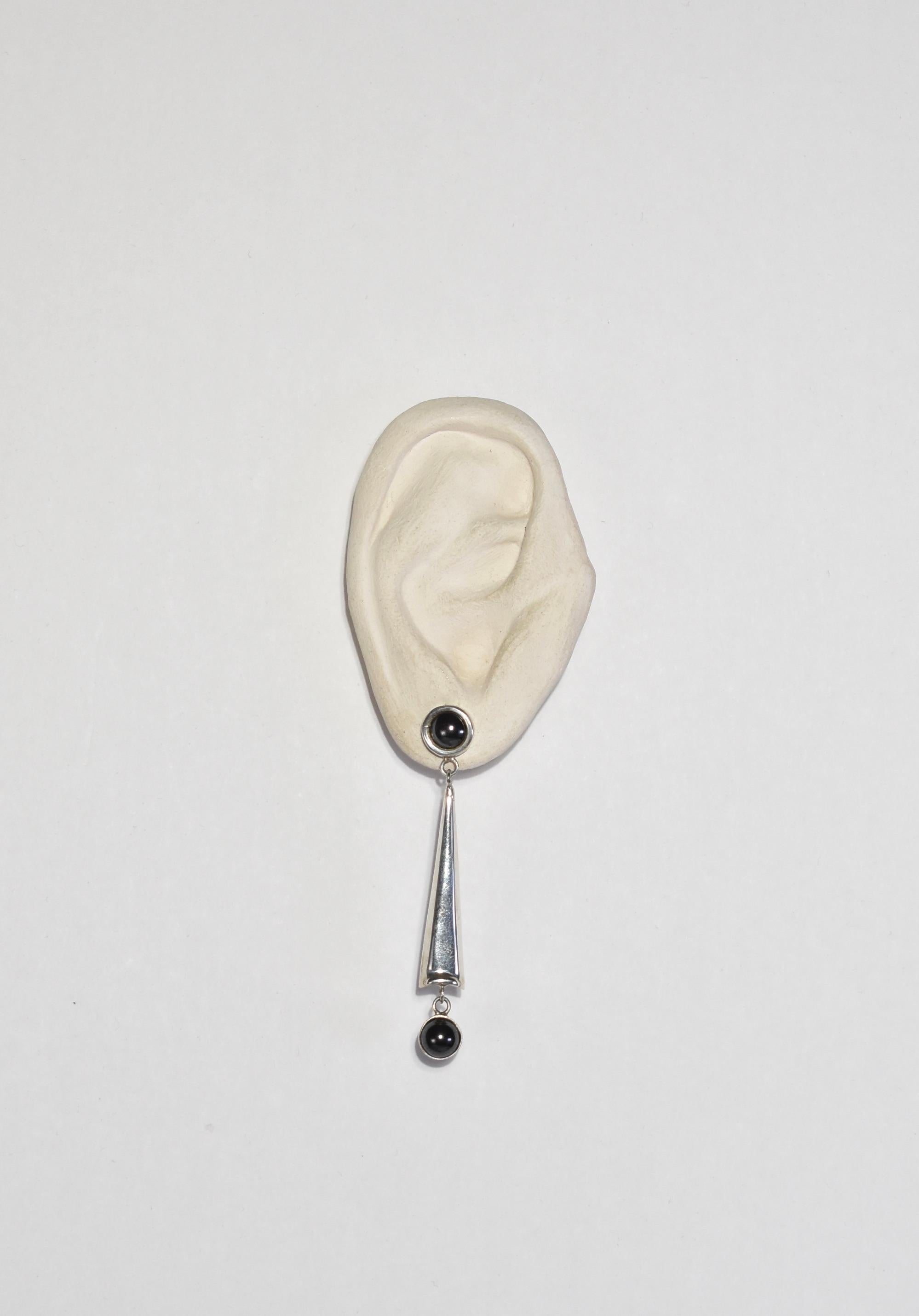 Modernist Hematite Earrings In Good Condition In Richmond, VA
