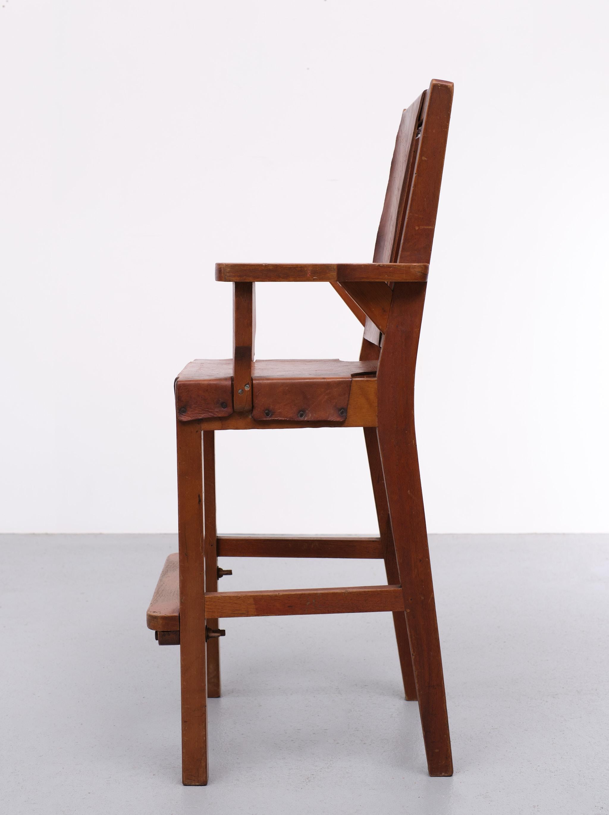 Modernist High Chair Gerrit Rietveld Style 1940s Dutch For Sale 2