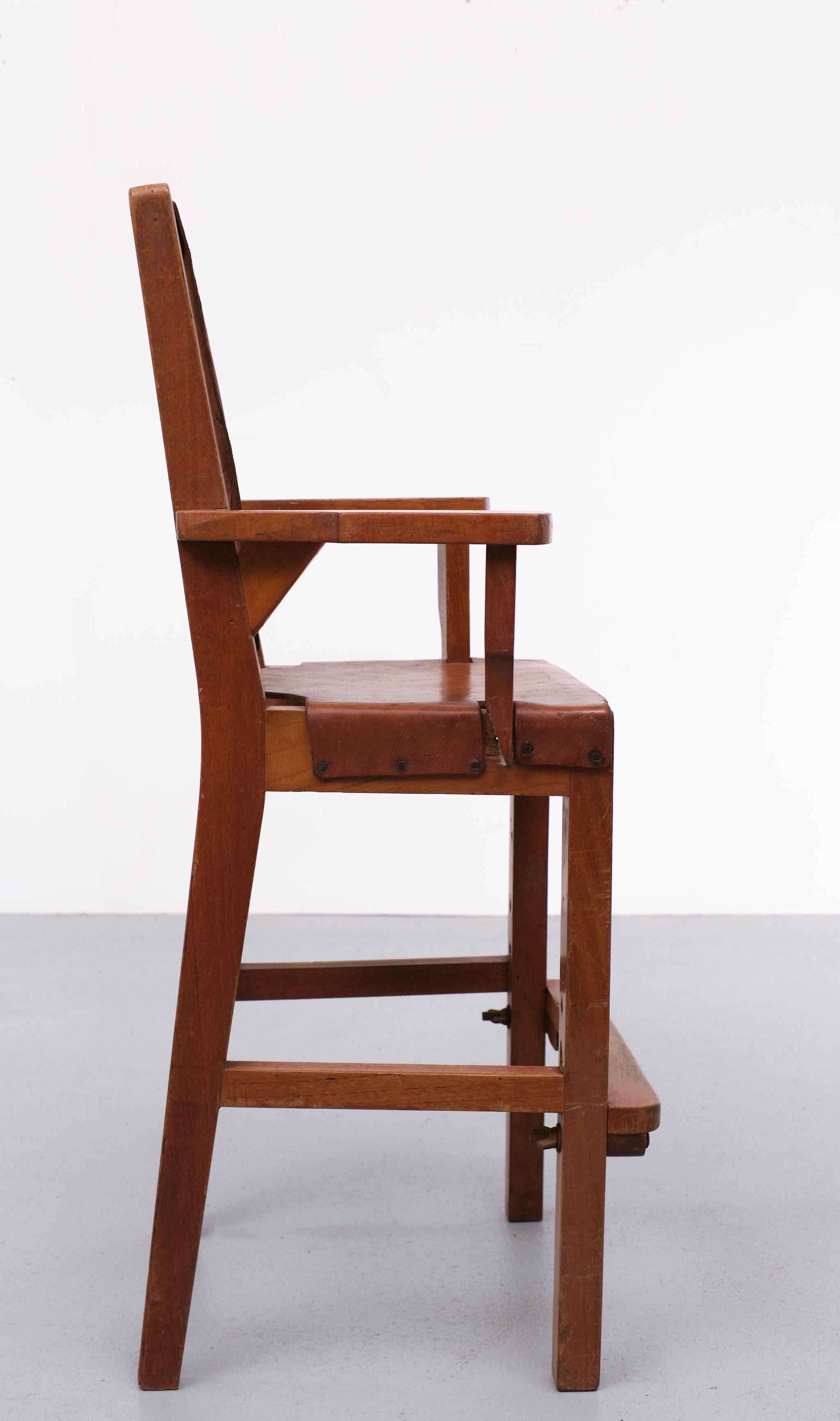 Modernist High Chair Gerrit Rietveld Style 1940s Dutch For Sale 3