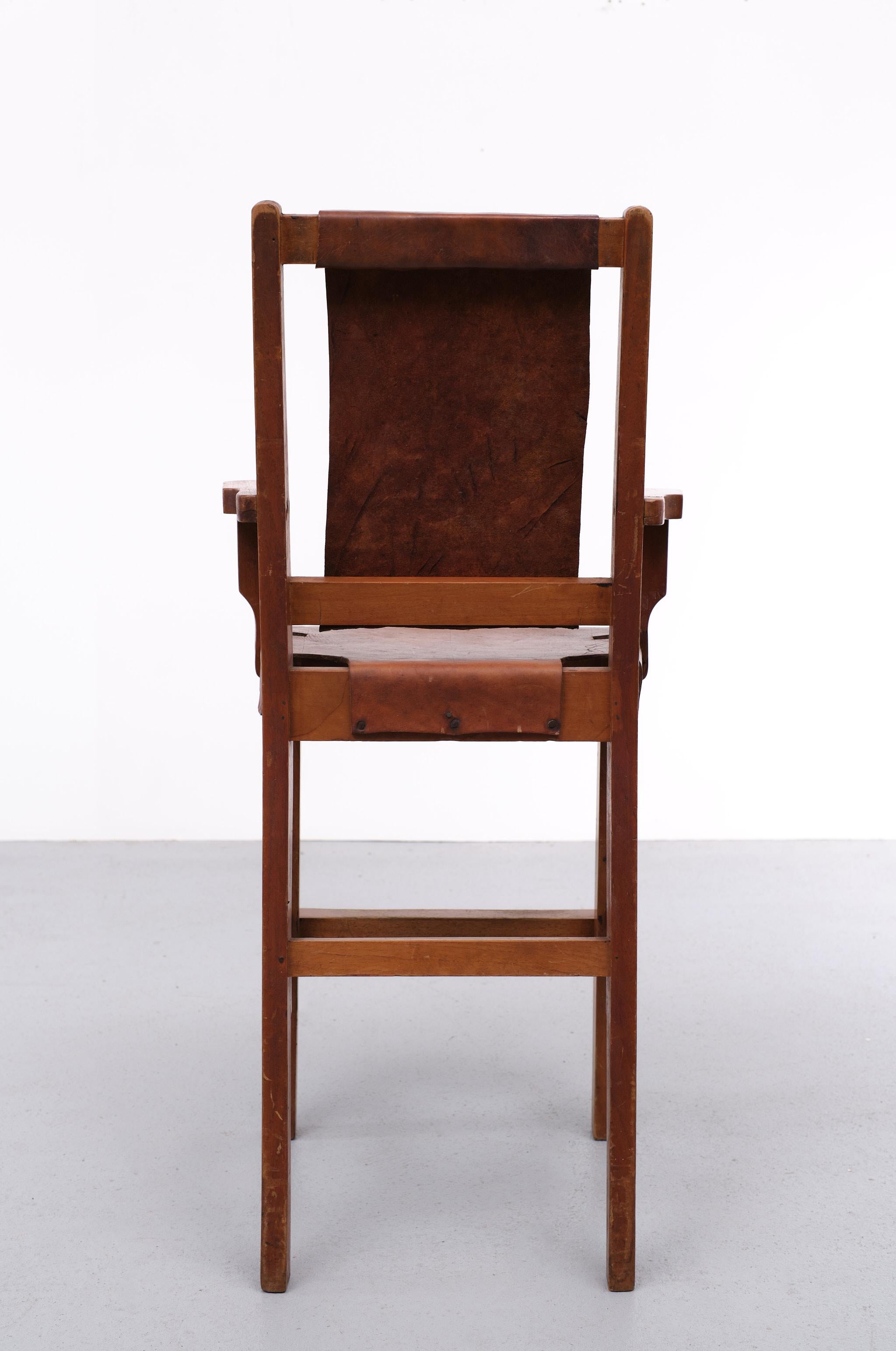 Mid-20th Century Modernist High Chair Gerrit Rietveld Style 1940s Dutch For Sale