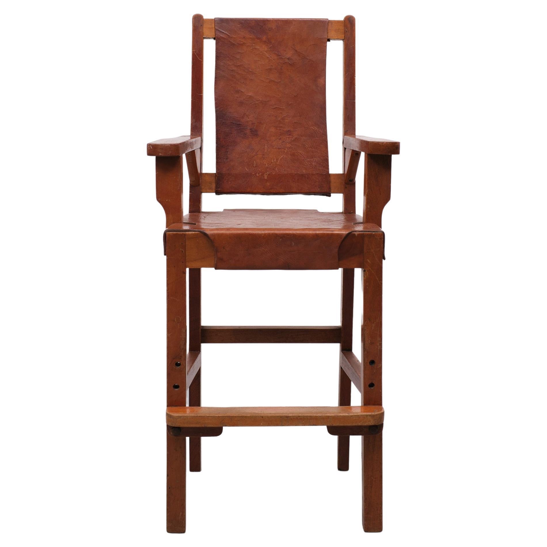 Modernist High Chair Gerrit Rietveld Style 1940s Dutch For Sale