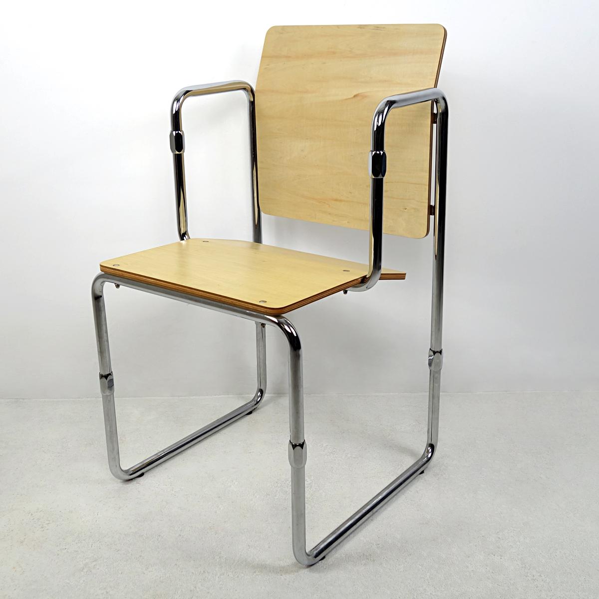 At the initiative of architect Victor Veldhuijzen van Zanten the Hopmi chair by Rietveld has been reproduced with the permission of Gerrit Rietveld's heirs in a limited edition of 250. This is number 216 of 250 (2013/2). 
We also have number 216 on