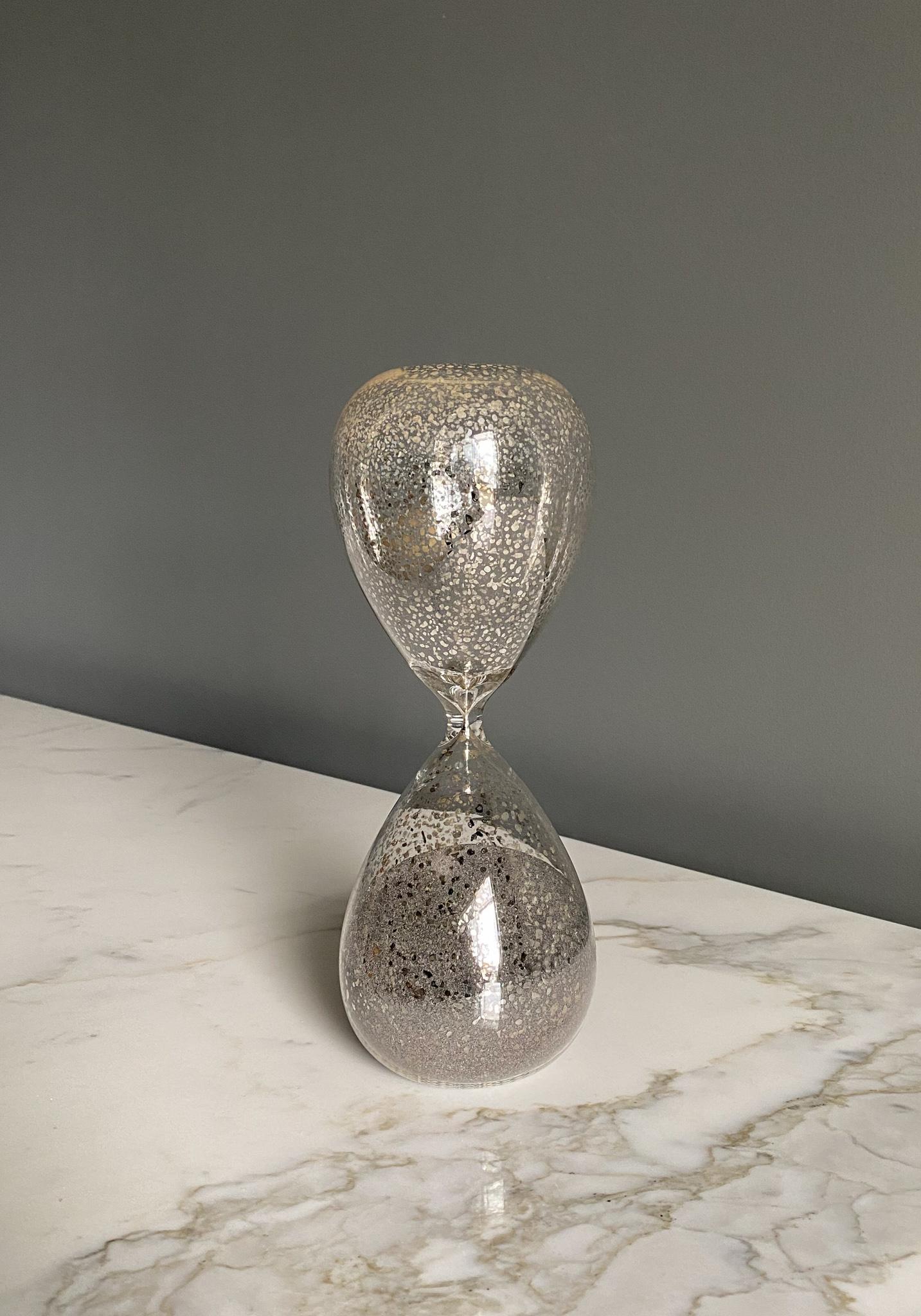 Modernist hourglass with silver details, 1990's.