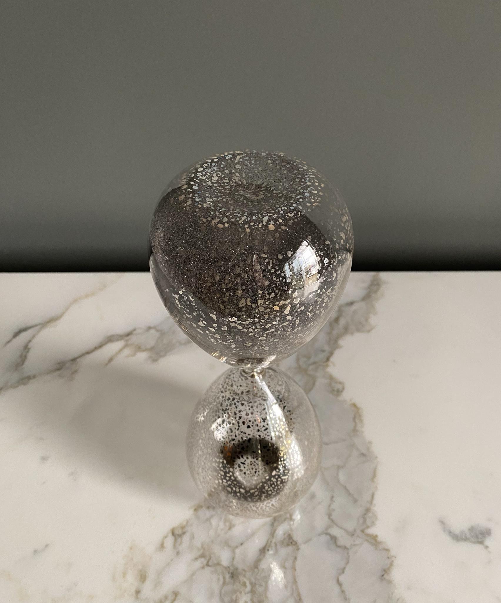 Glass Modernist Hourglass, 1990's