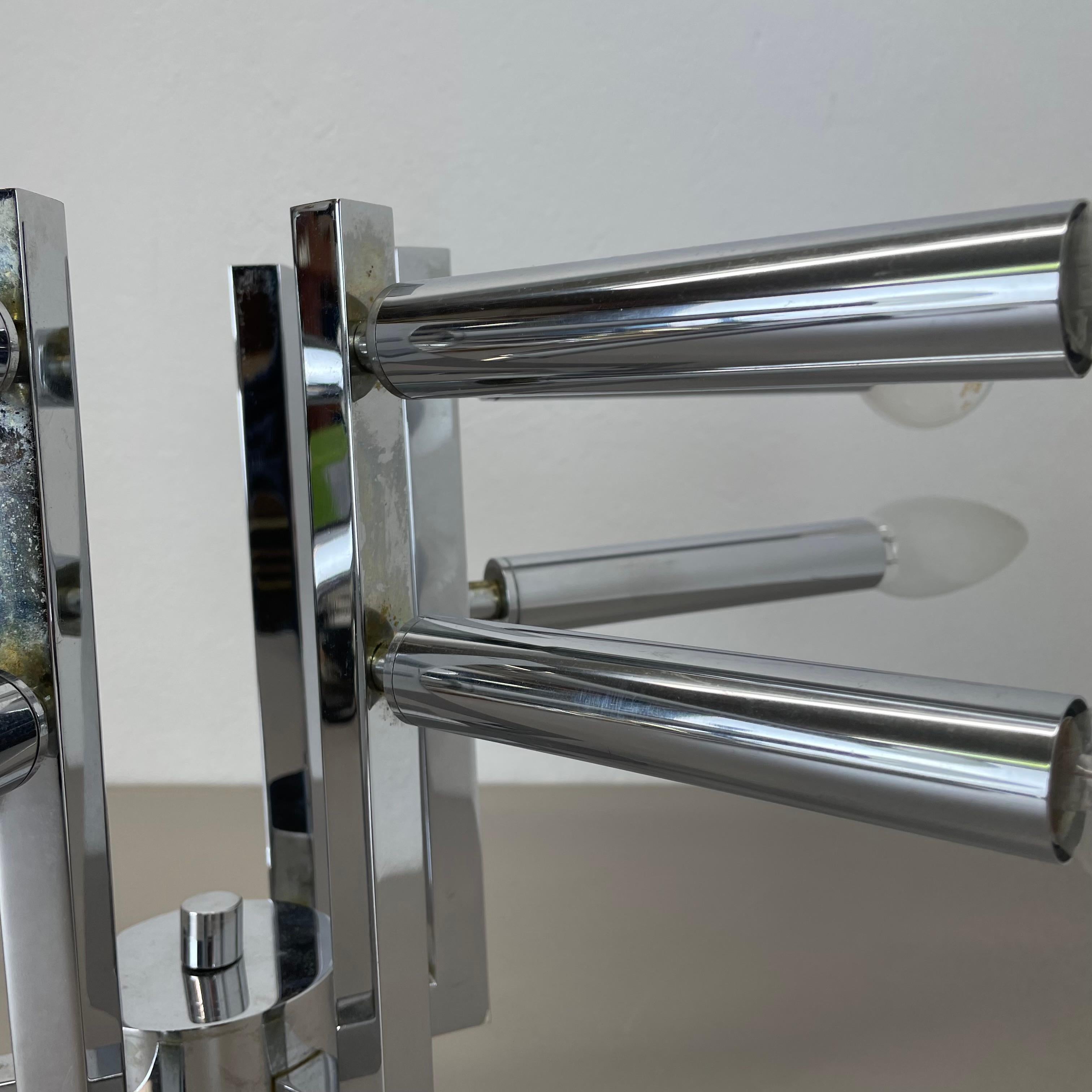 Modernist Huge chromed SPUTNIK Sciolari Style Ceiling Light, Italy, 1970s For Sale 6