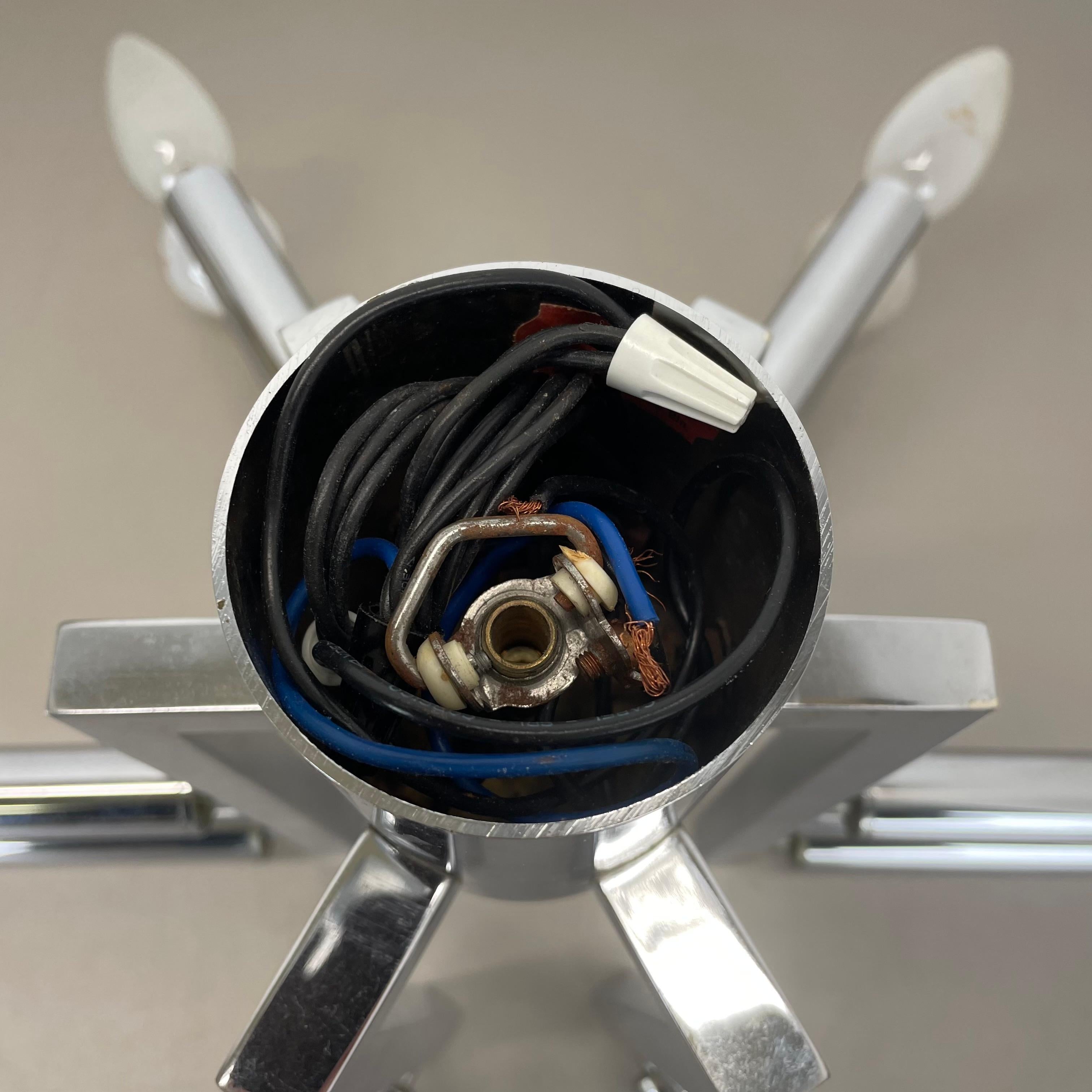 Modernist Huge chromed SPUTNIK Sciolari Style Ceiling Light, Italy, 1970s For Sale 11