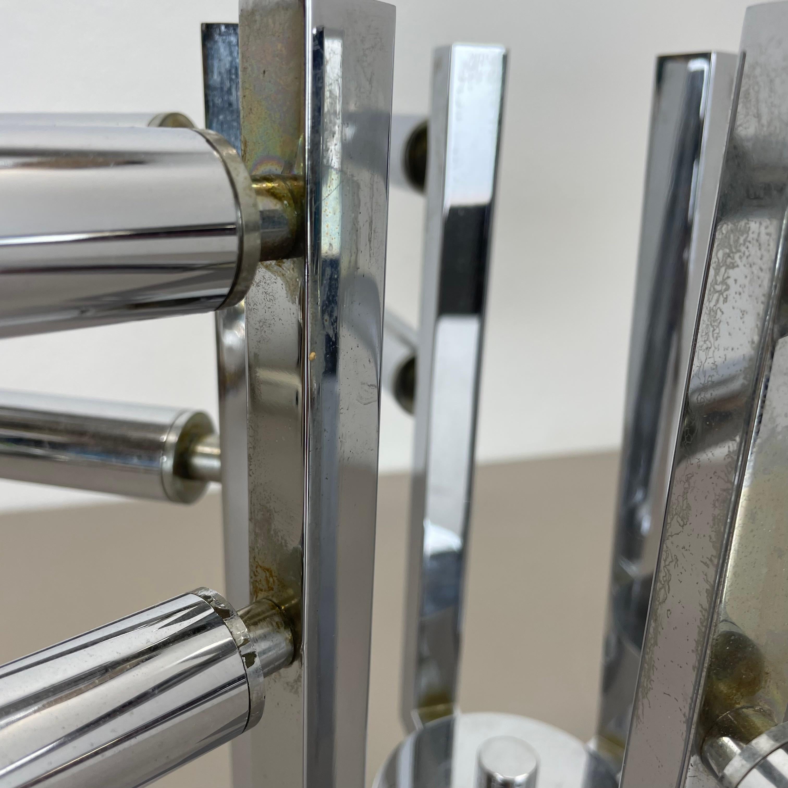 20th Century Modernist Huge chromed SPUTNIK Sciolari Style Ceiling Light, Italy, 1970s For Sale