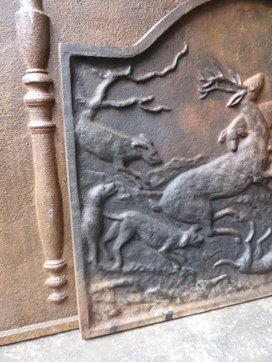 Modernist 'Hunting Scene' Fireback In Good Condition In Soest, NL