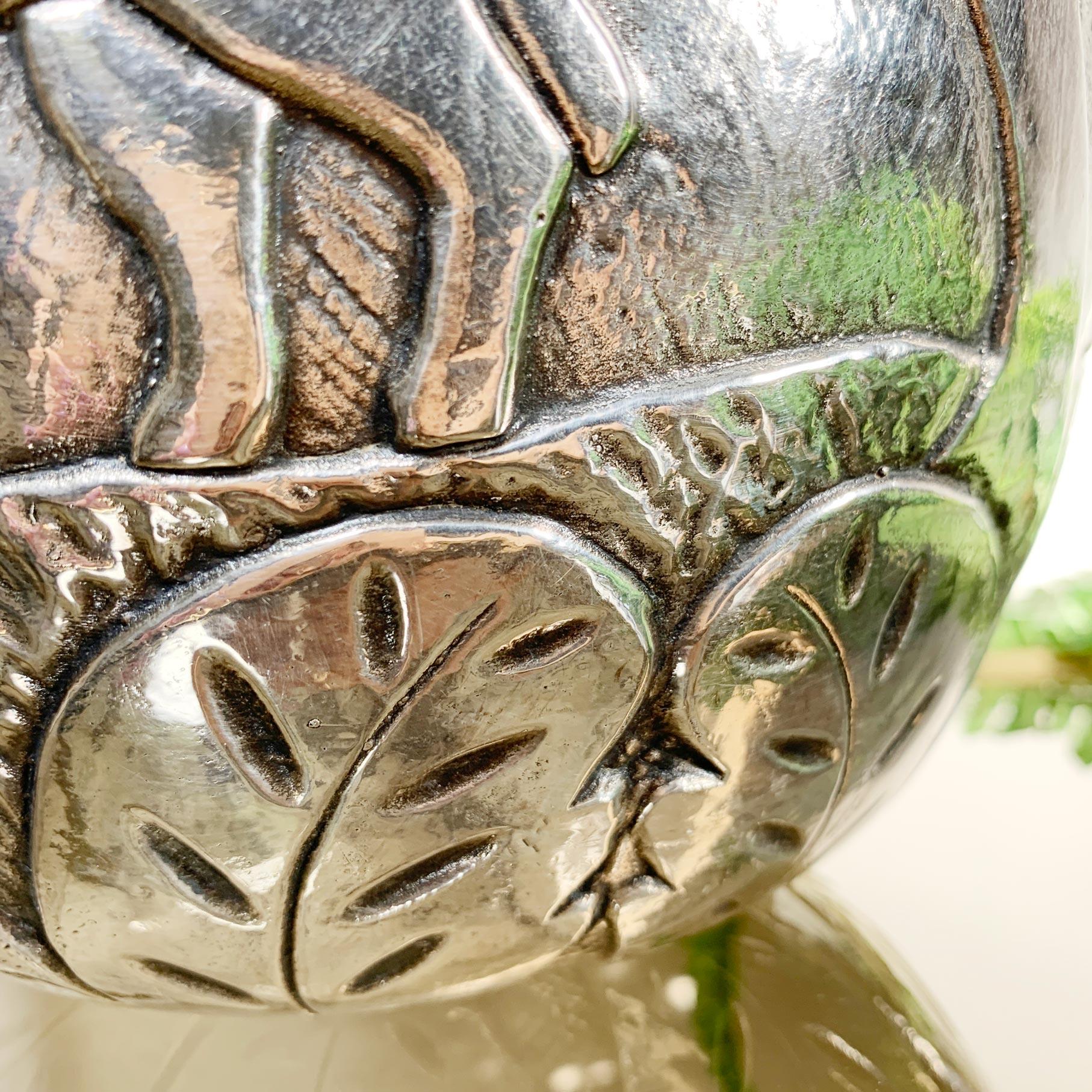 Hand-Crafted Silver Modernist Ice Bucket in the Style of Marc Chagall, 1950’s