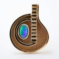 Modernist Idella La Vista Opal, 14k Yellow Gold Ring