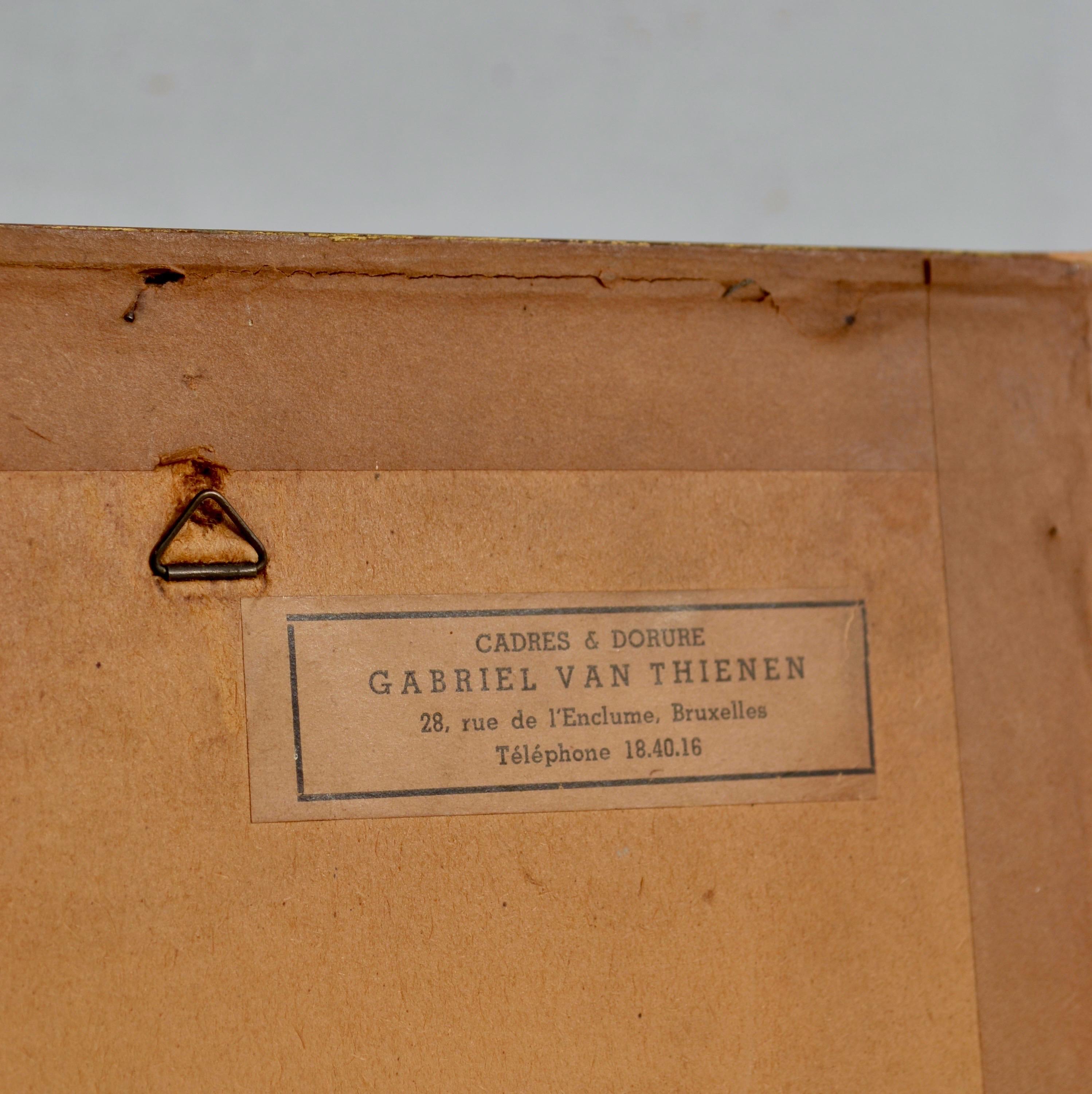 Verre Dessin à l'encre moderniste d'un chat endormi, 1943 en vente