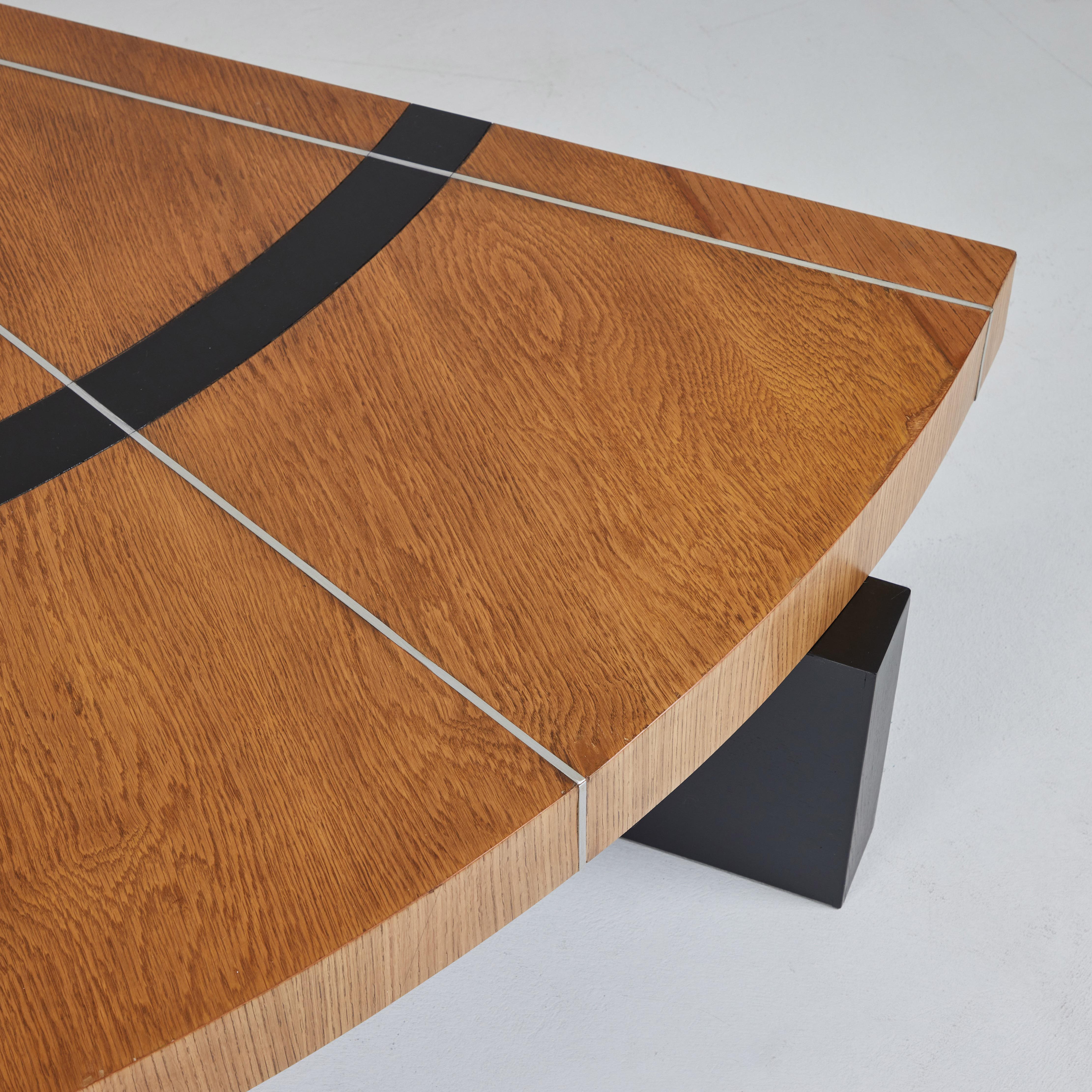 Oak Modernist Inlaid Cocktail Table, Designed by William Haines