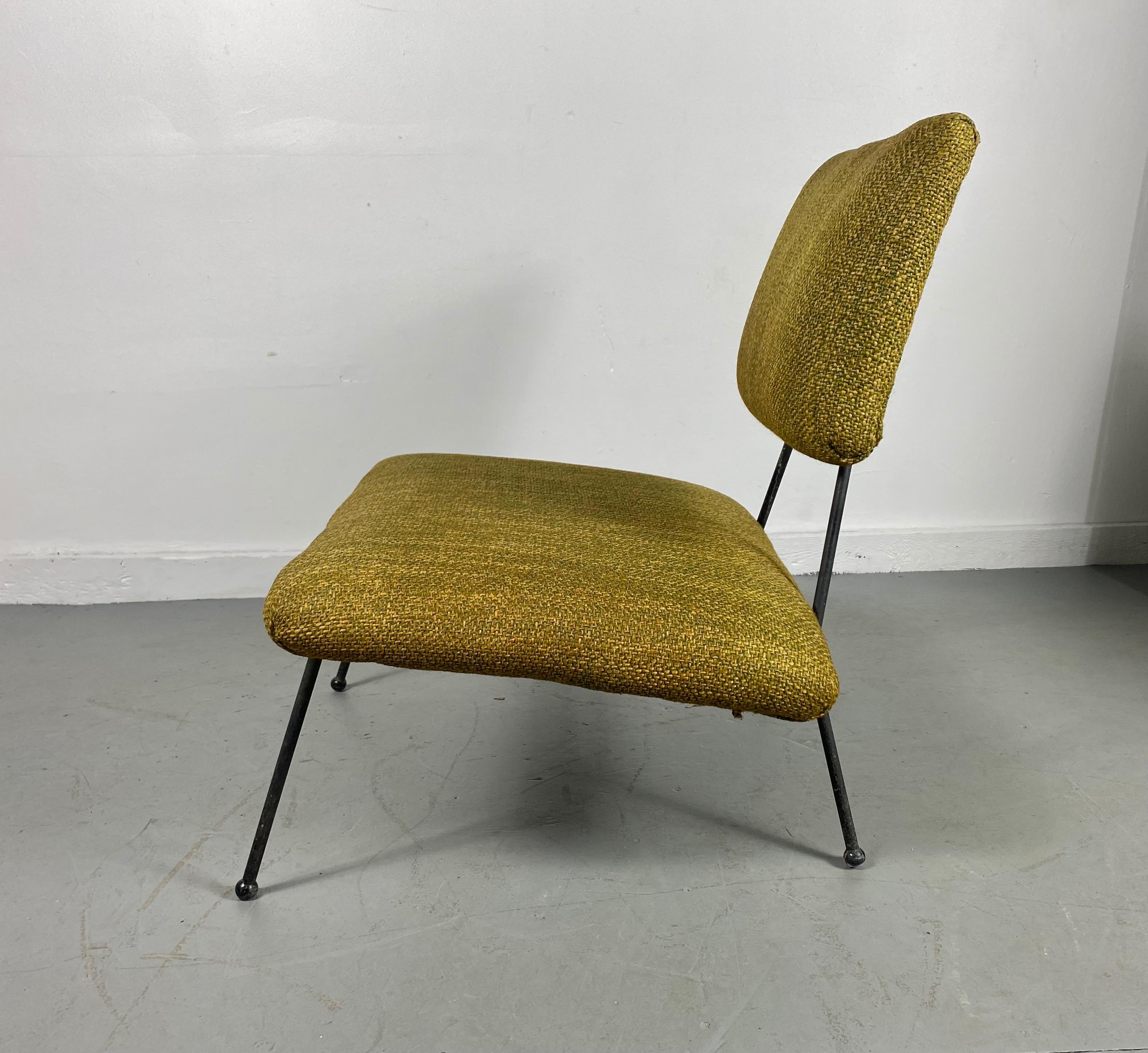Mid-Century Modern Modernist Iron Adrian Pearsall for Craft Associates Arm-Less Lounge Chair