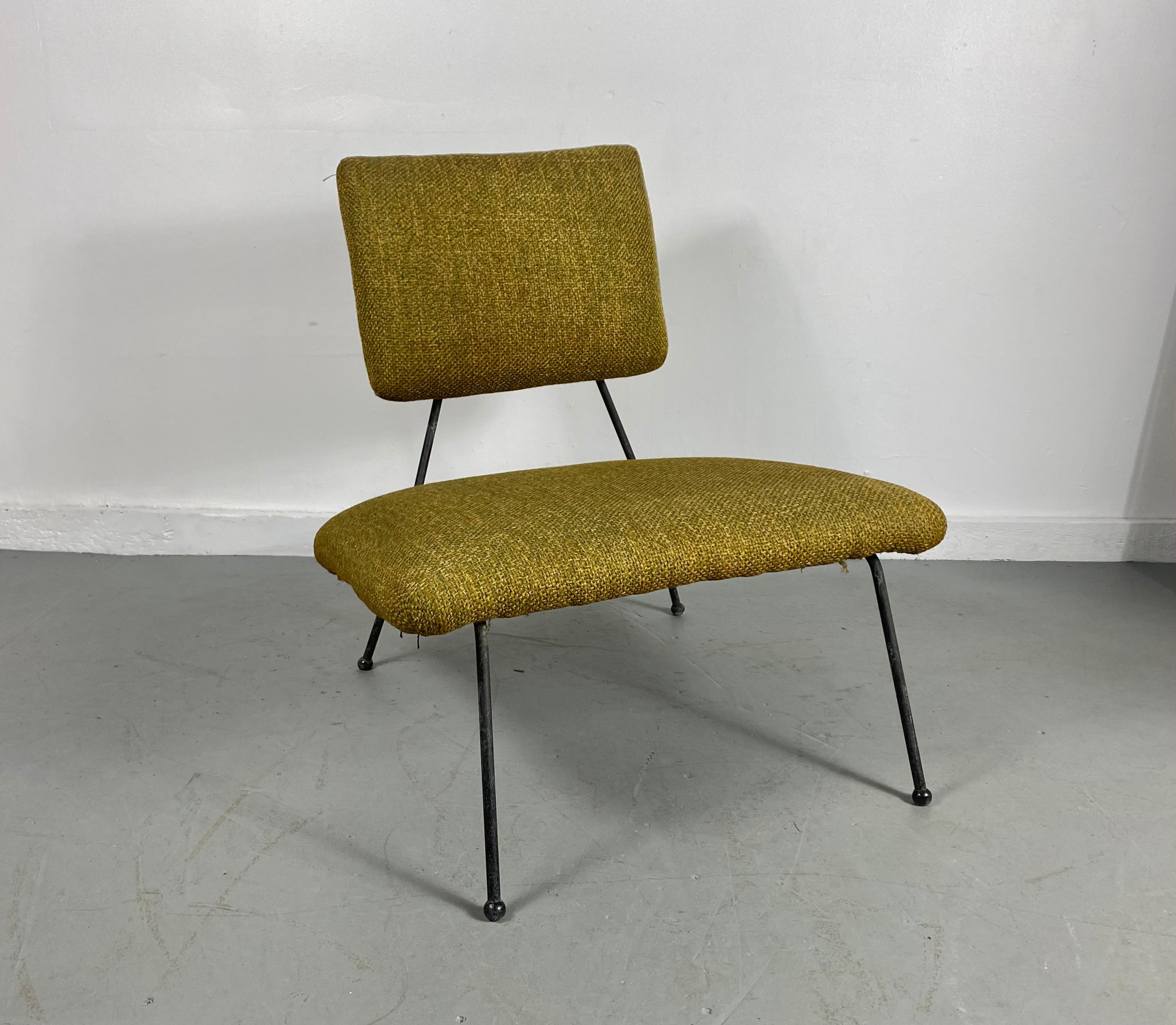 American Modernist Iron Adrian Pearsall for Craft Associates Arm-Less Lounge Chair
