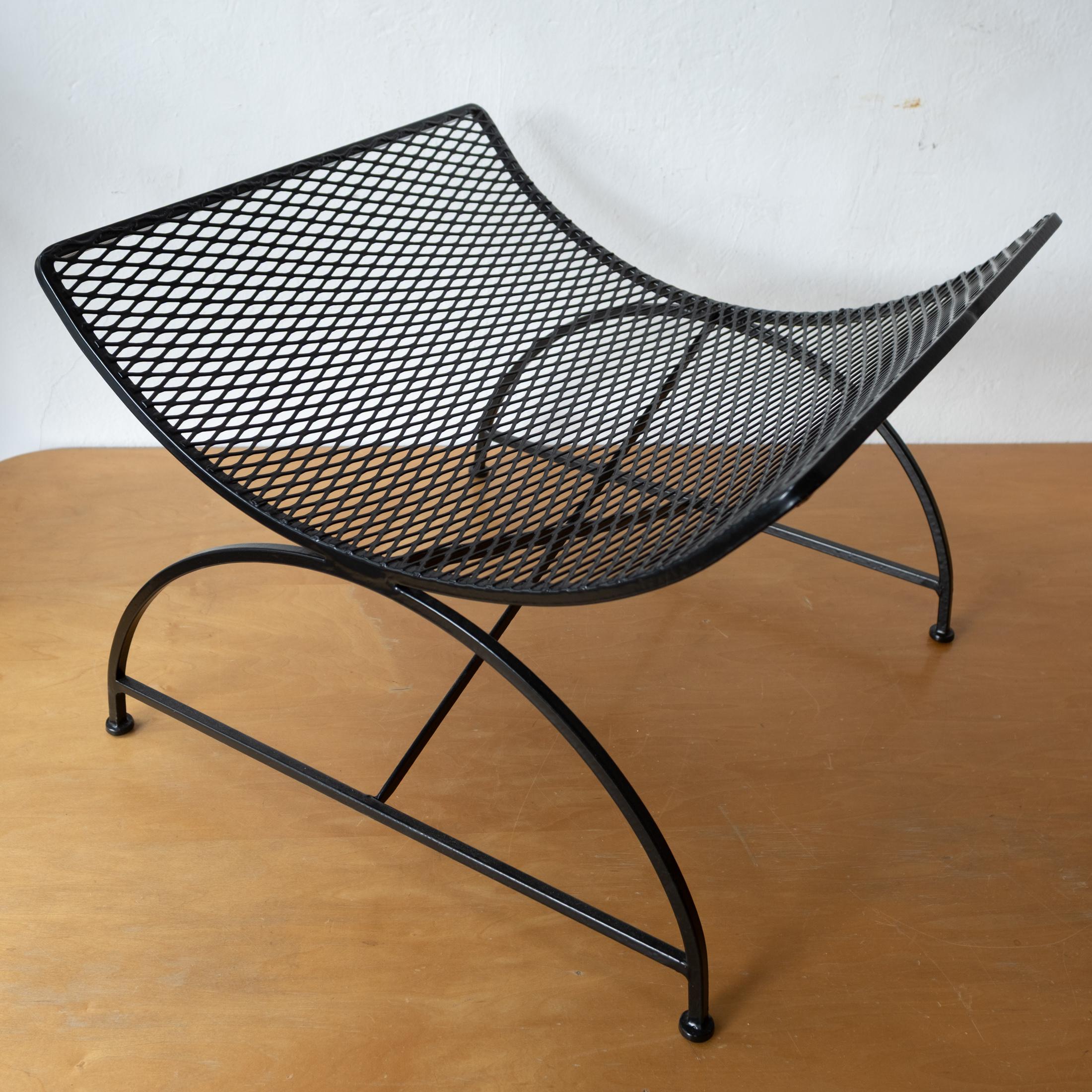 Modernist Iron and Expanded Metal Catch All Magazine Holder or Log Holder 1950s in vendita 4