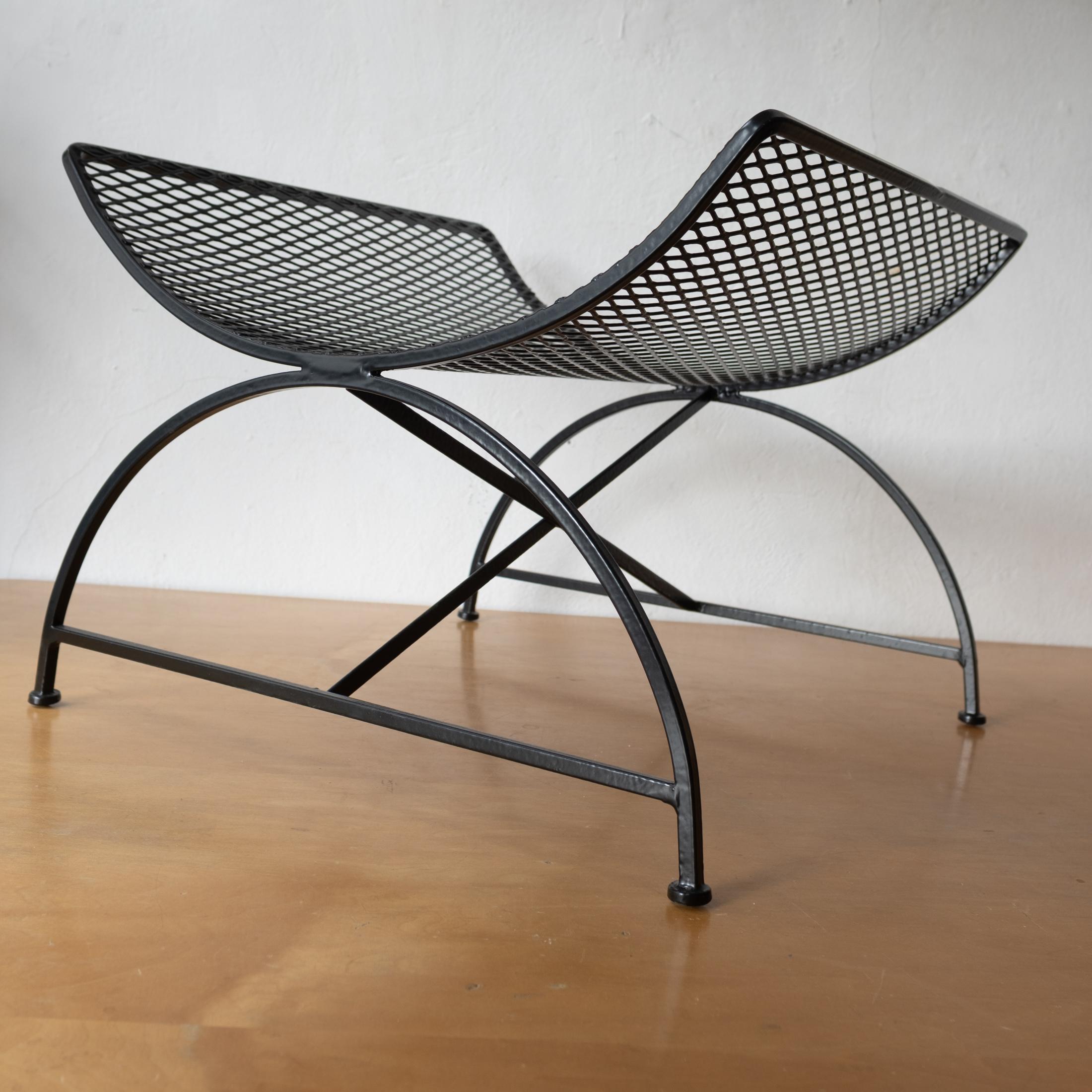 Modernist Iron and Expanded Metal Catch All Magazine Holder or Log Holder 1950s in vendita 5