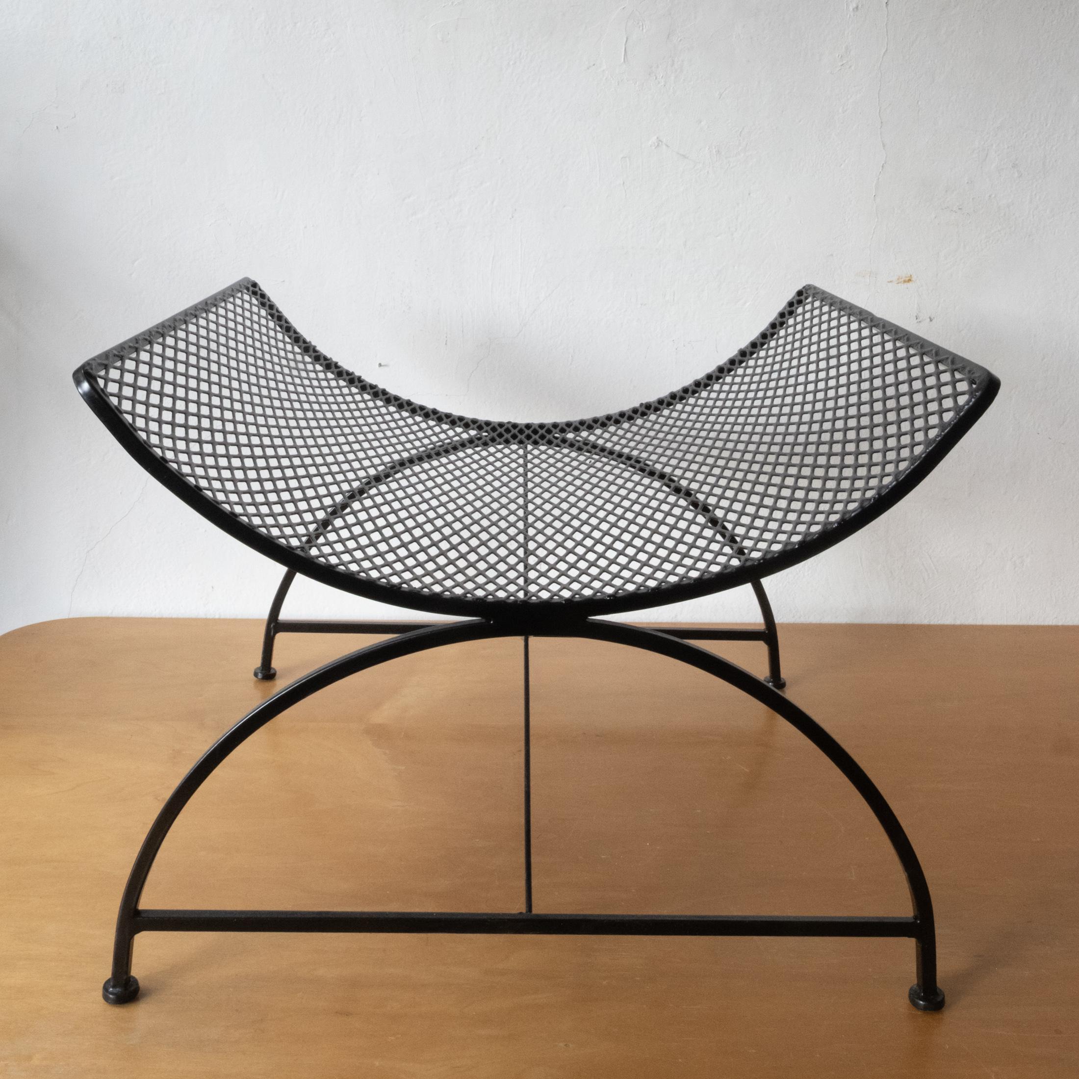 Modernist Iron and Expanded Metal Catch All Magazine Holder or Log Holder 1950s in vendita 6