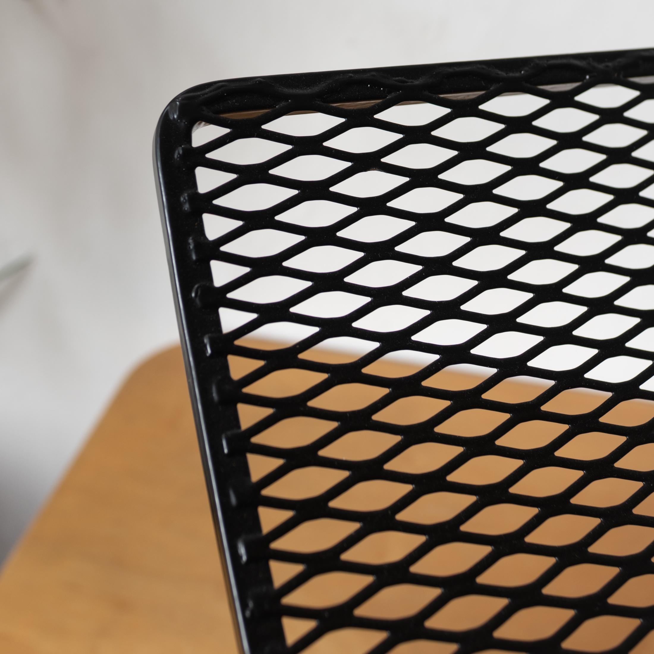 Modernist Iron and Expanded Metal Catch All Magazine Holder or Log Holder 1950s in vendita 8