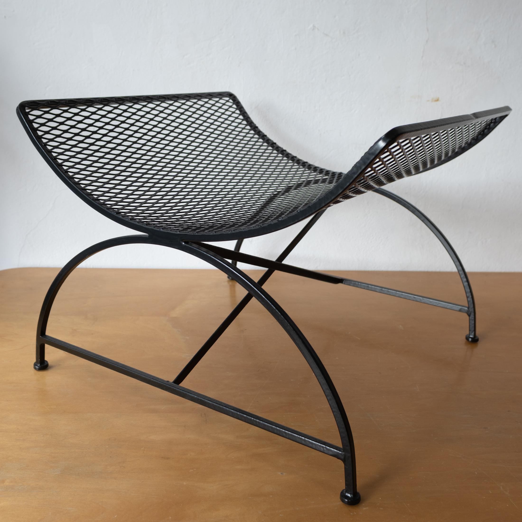 Metà XX secolo Modernist Iron and Expanded Metal Catch All Magazine Holder or Log Holder 1950s in vendita