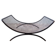 Vintage Modernist Iron and Expanded Metal Catch All Magazine Holder or Log Holder 1950s